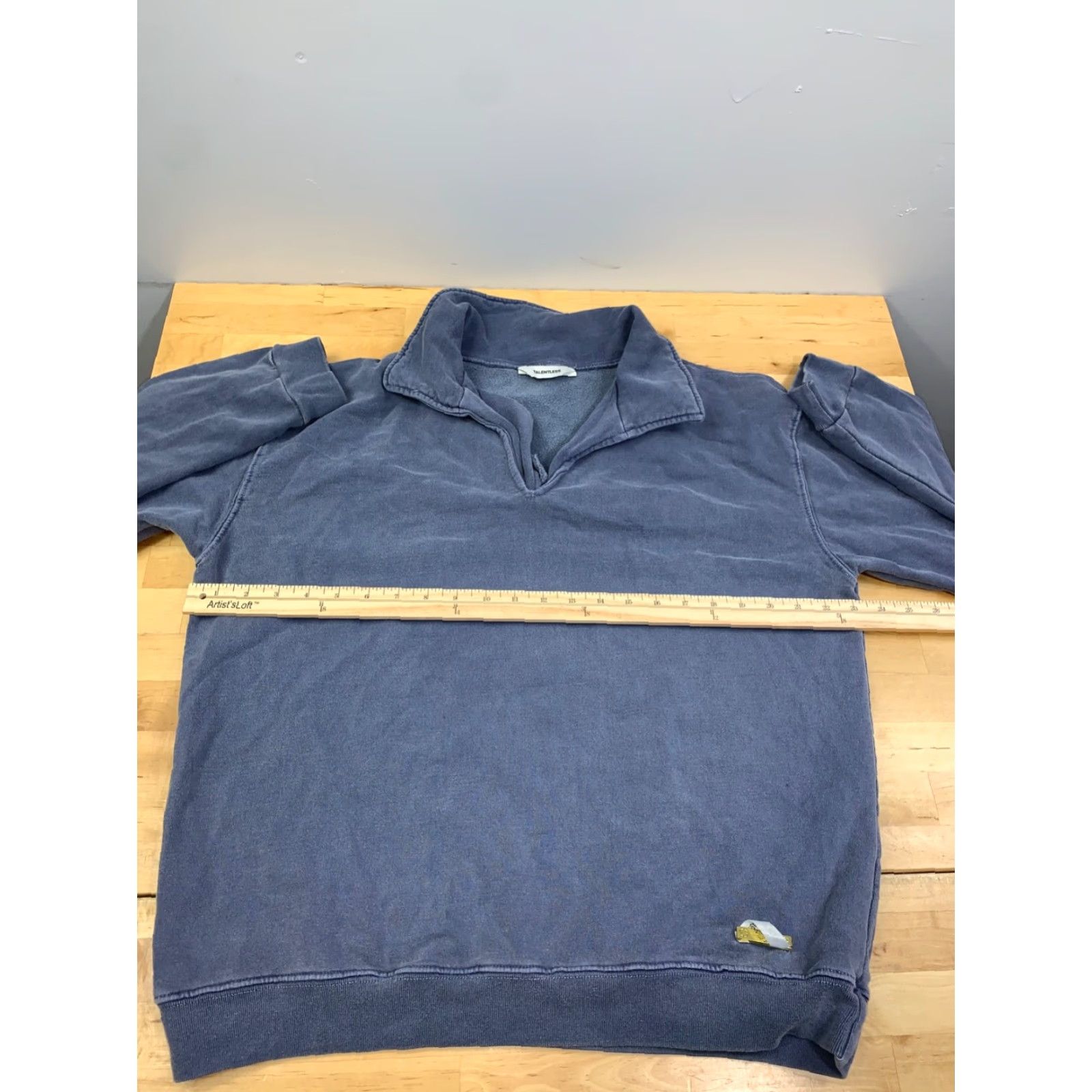 Talentless Talentless Sweater Mens M Blue Collard Heavy Oversized 10437 Size US M / EU 48-50 / 2 - 7 Thumbnail