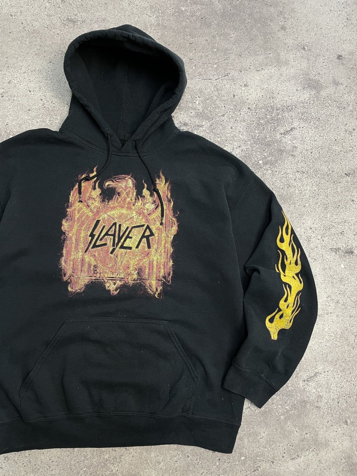 Band Tees Vintage Slayer Boxy Fit Hoodie 00s Rock Tribal Affliction Size US L / EU 52-54 / 3 - 4 Thumbnail