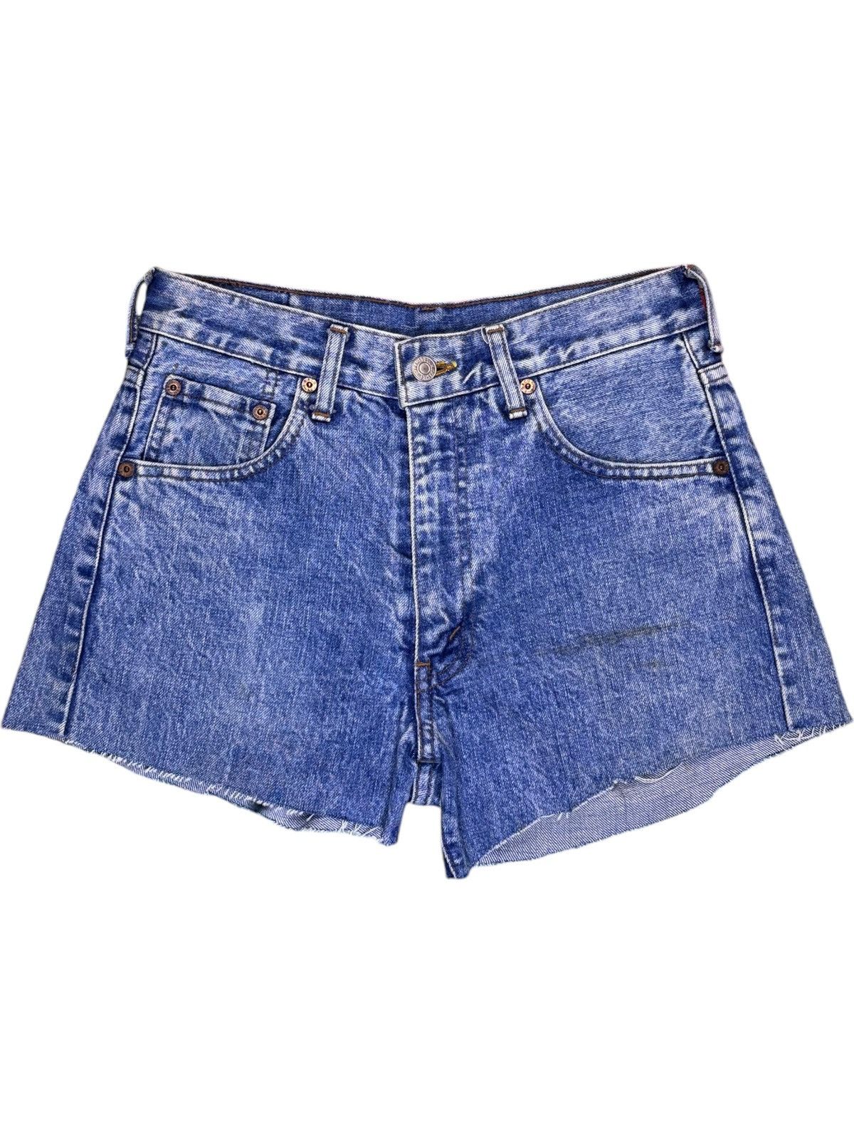 Levi's Vintage 90s Levis 502xx Big E Selvedge Jean Shorts Size 28" / US 6 / IT 42 - 2 Thumbnail
