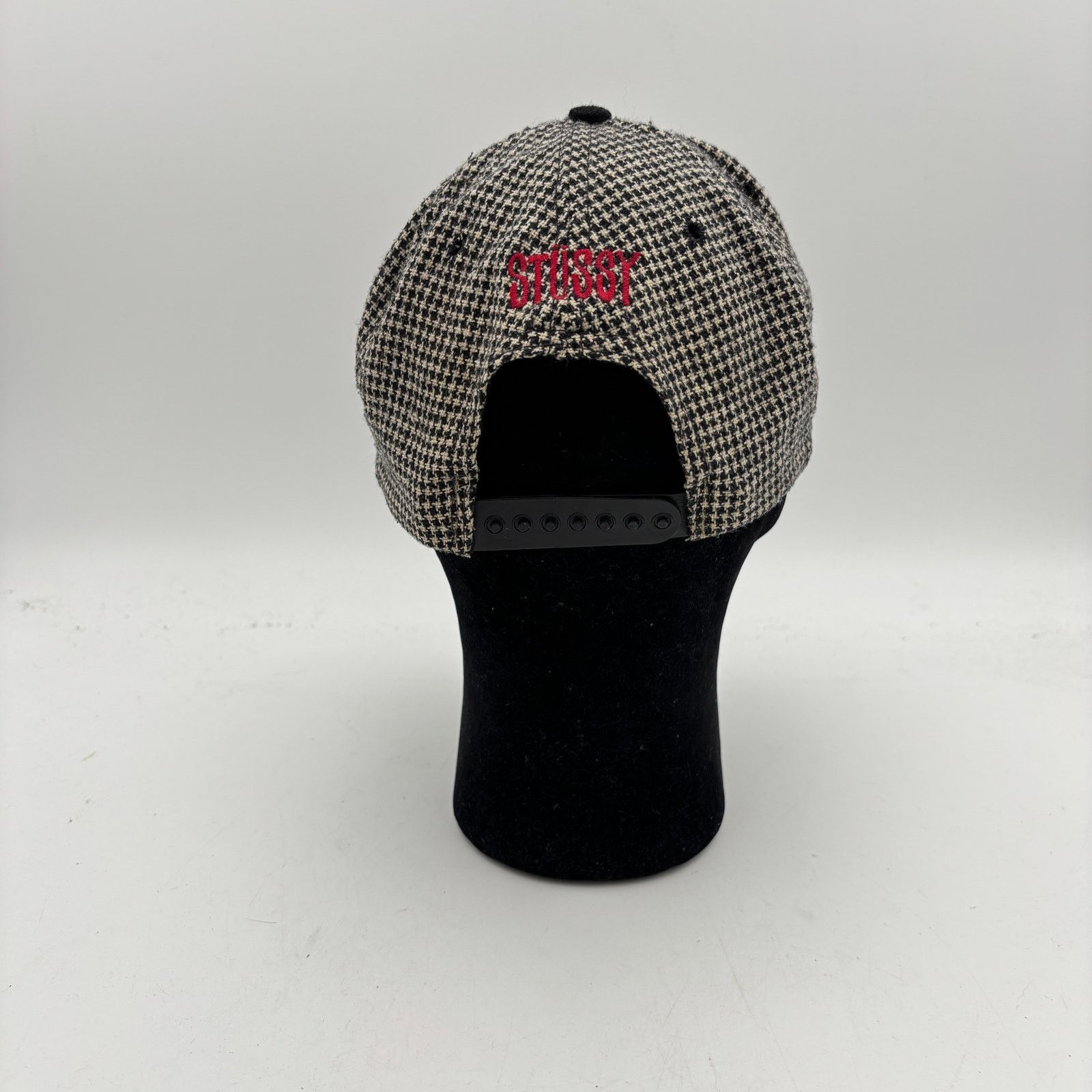 Stussy × Vintage Vintage 90s Stussy Houndstooth S Crown Logo Snapback Hat Size ONE SIZE - 4 Thumbnail