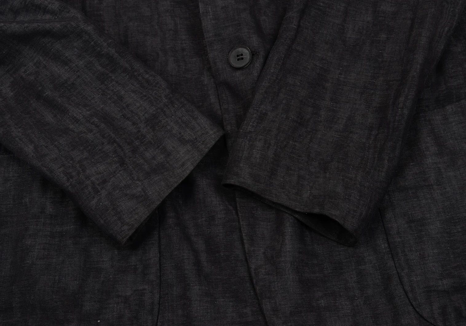 Issey Miyake Cotton Linen Glossy Tailored Jacket in Black Size 4 Size US XL / EU 56 / 4 - 8 Thumbnail