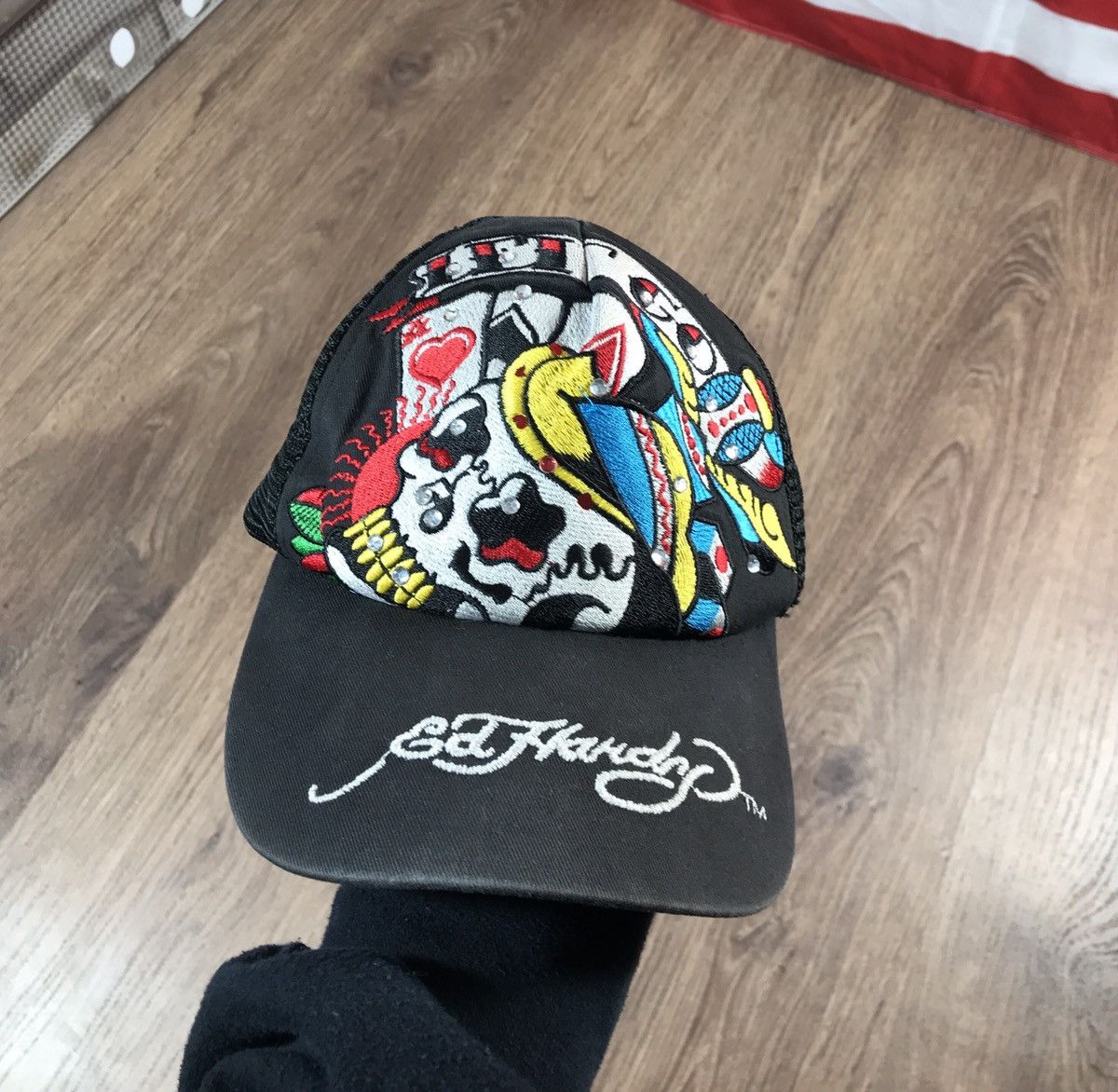 Christian Audigier × Ed Hardy × Vintage Vintage Ed Hardy By Christian Audigier Skull Logo Cap Size ONE SIZE - 2 Thumbnail