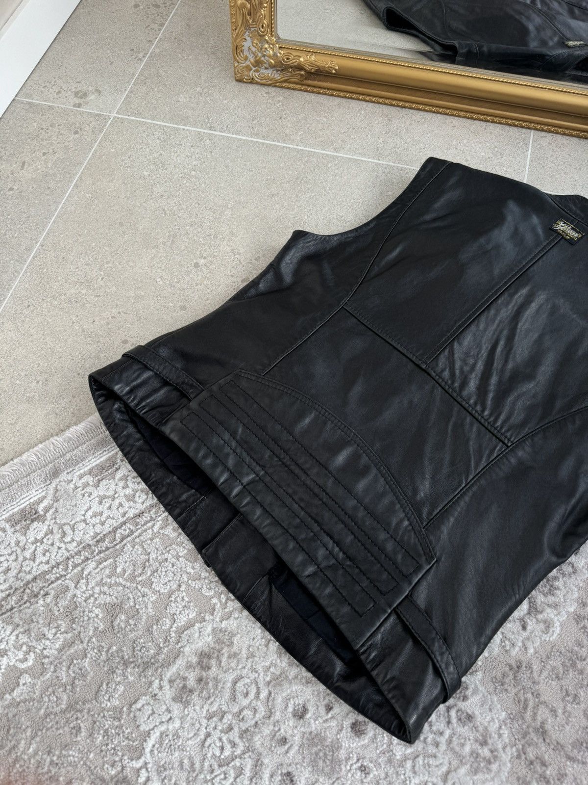 G-Star Vintage G-Star Raw Asymmetrical Leather Moto Racer Vest Y2K Size L / US 10 / IT 46 - 10 Thumbnail