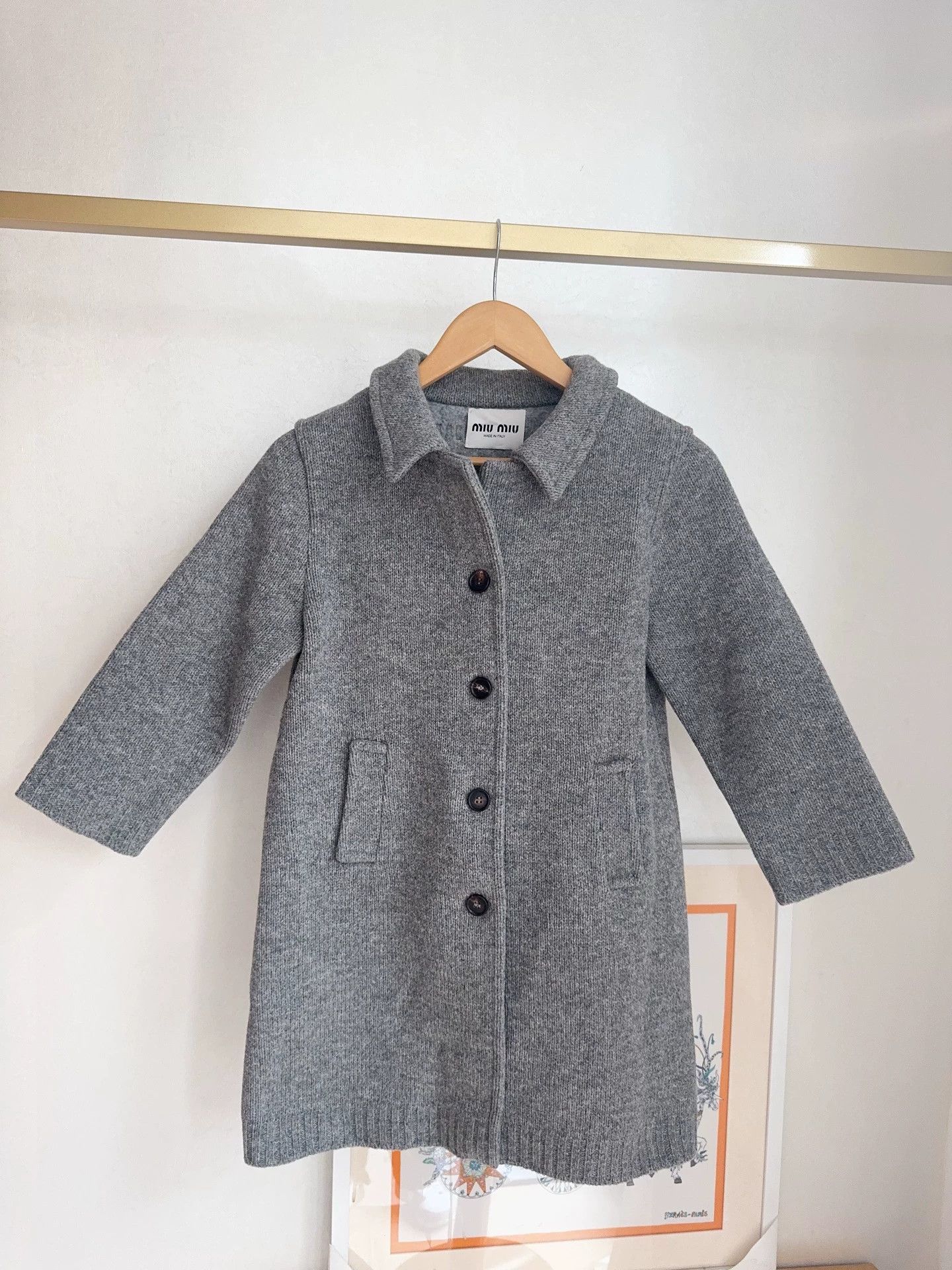Miu Miu MIU MIU 98 New Gray Knit Jacket Women's 24FW 40 Size M / US 6-8 / IT 42-44 - 1 Thumbnail