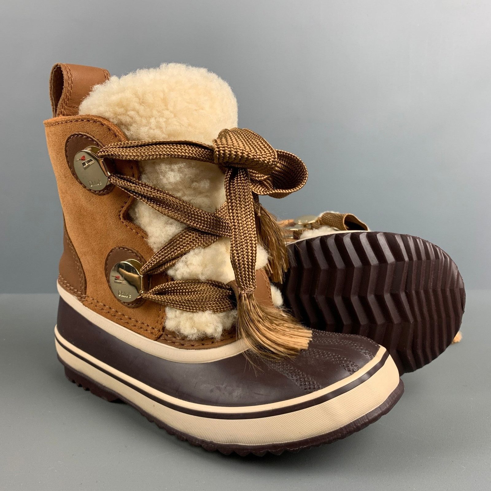 Chloe CHLOE Size 6.5 Beige Brown Suede Mixed Materials Boots Size US 6.5 / IT 36.5 - 5 Thumbnail