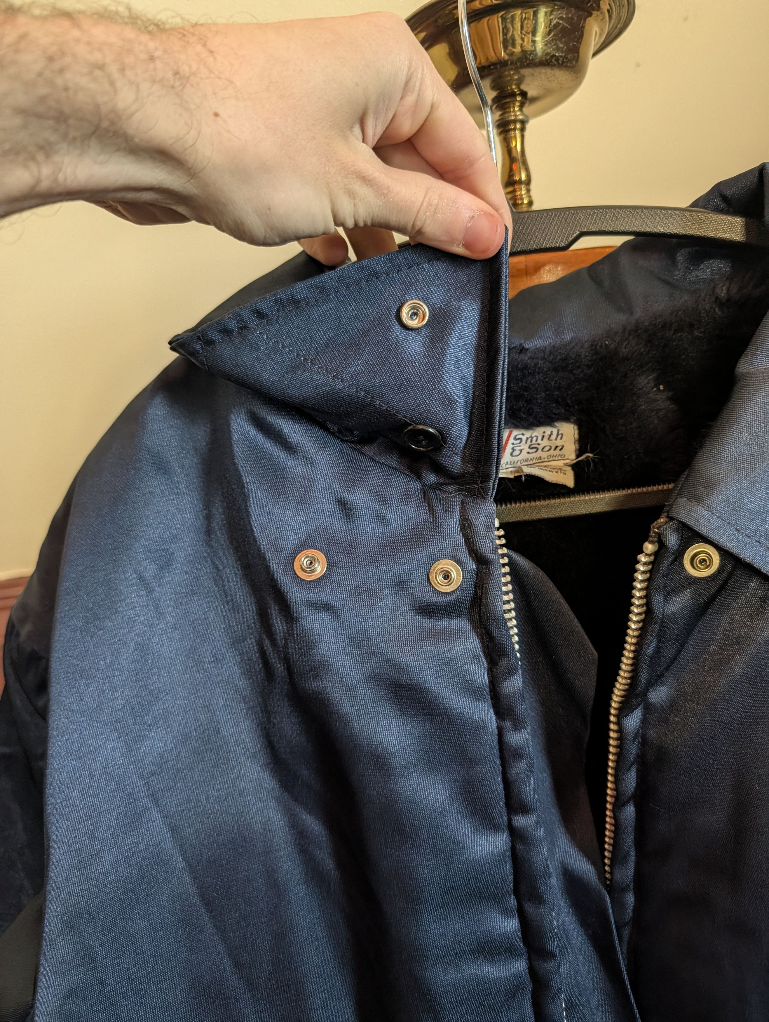 Vintage CALEB V SMITH & SON Faux Fur Lined Navy Parka Vintage Size US L / EU 52-54 / 3 - 6 Thumbnail