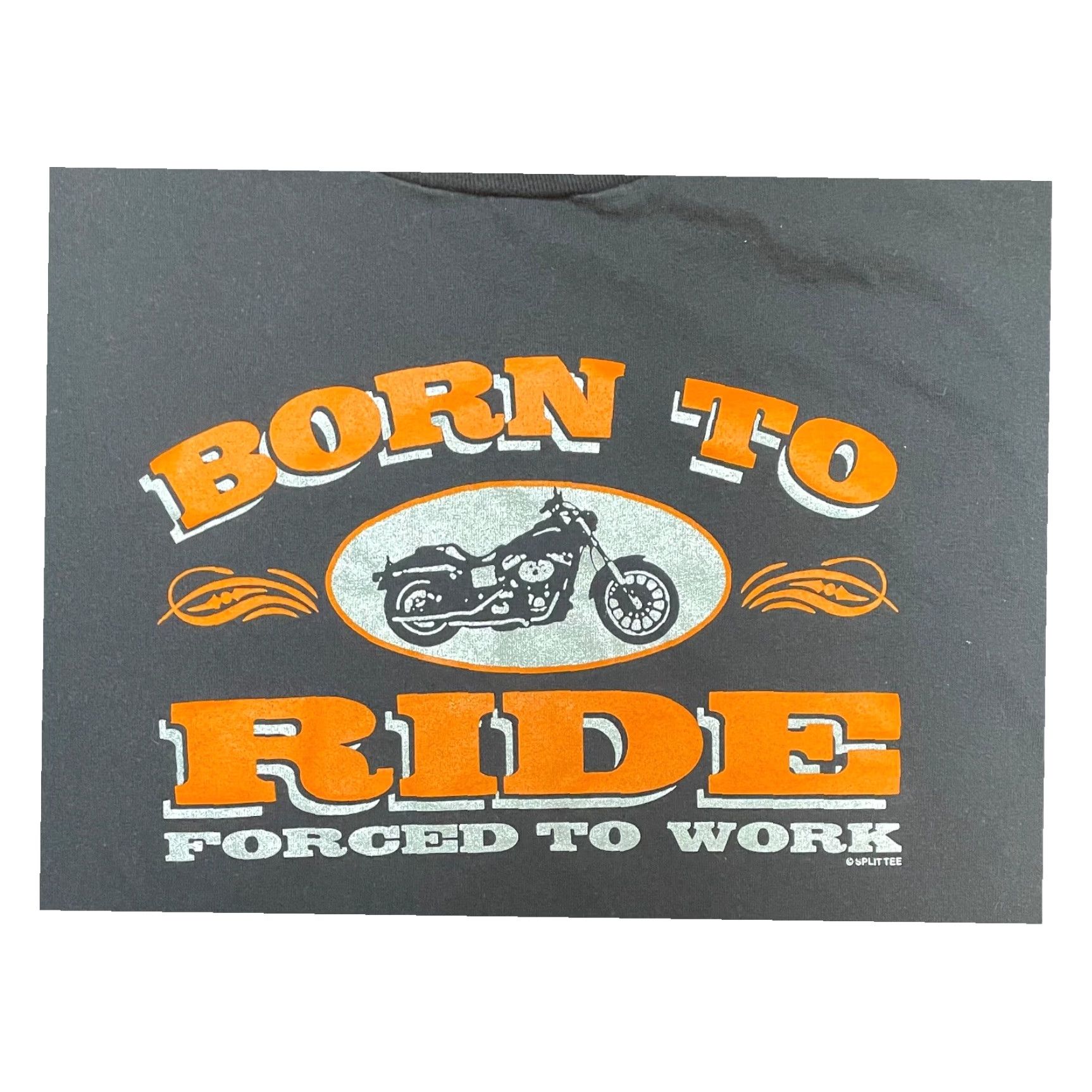 Delta Delta Pro Weight Men’s Born To Ride Forced To Work T-Shirt Large Black Short Sleeve Tee Size US L / EU 52-54 / 3 - 4 Thumbnail