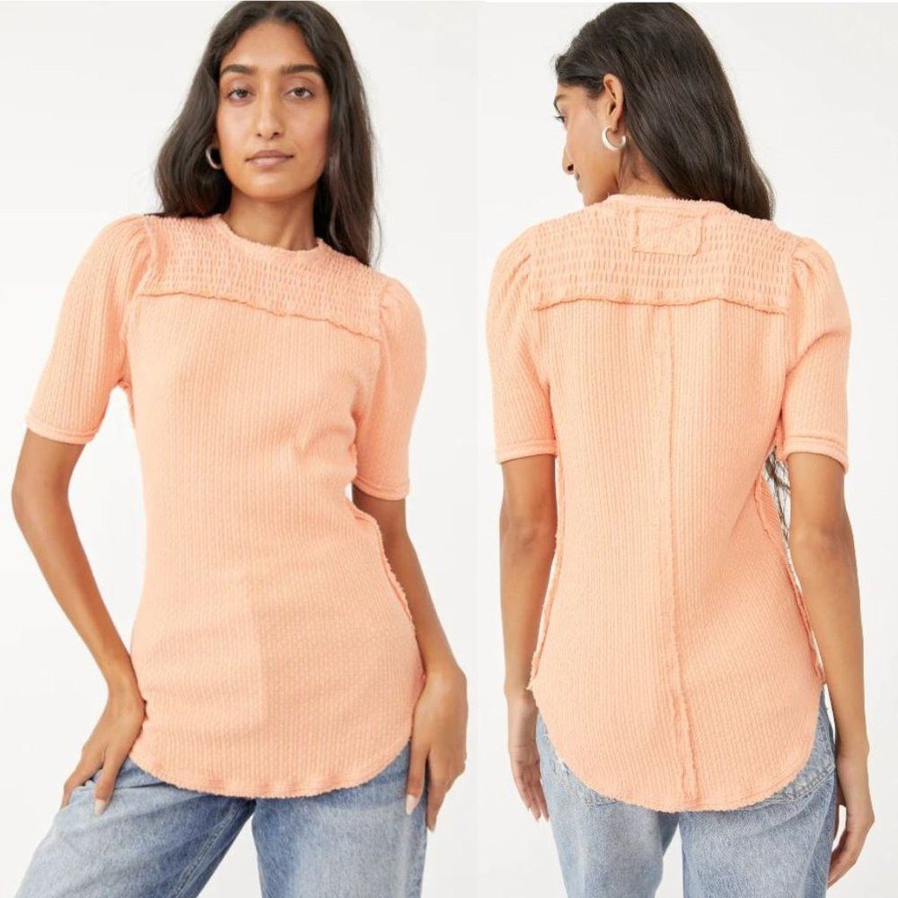 Free People NWT New $78 Free People Care Red Delicious Orange Cotton T- Size XS / US 0-2 / IT 36-38 - 2 Thumbnail