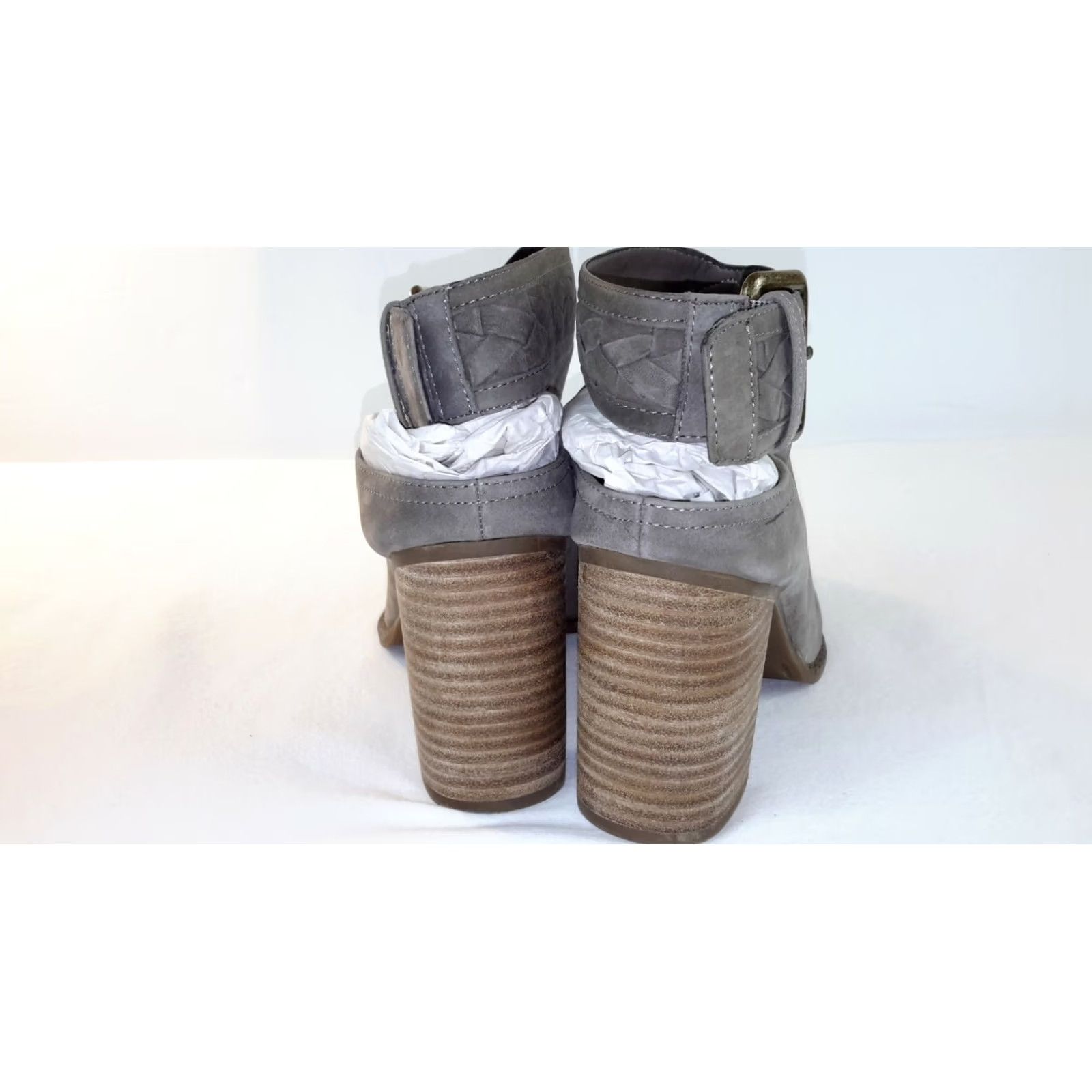 Aldo Aldo Womens 8.5 Taupe Suede Ankle Strap Buckle Block Heel Slingback Shoes - Size 8.5 US - 39 EU - Hippy Boho Style Size US 9 / IT 39 - 5 Thumbnail
