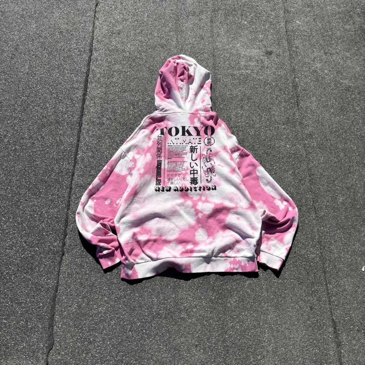Japanese Brand × Vintage Vintage y2k bleach tie dye boxy graphic hoodie Size US M / EU 48-50 / 2 - 6 Thumbnail