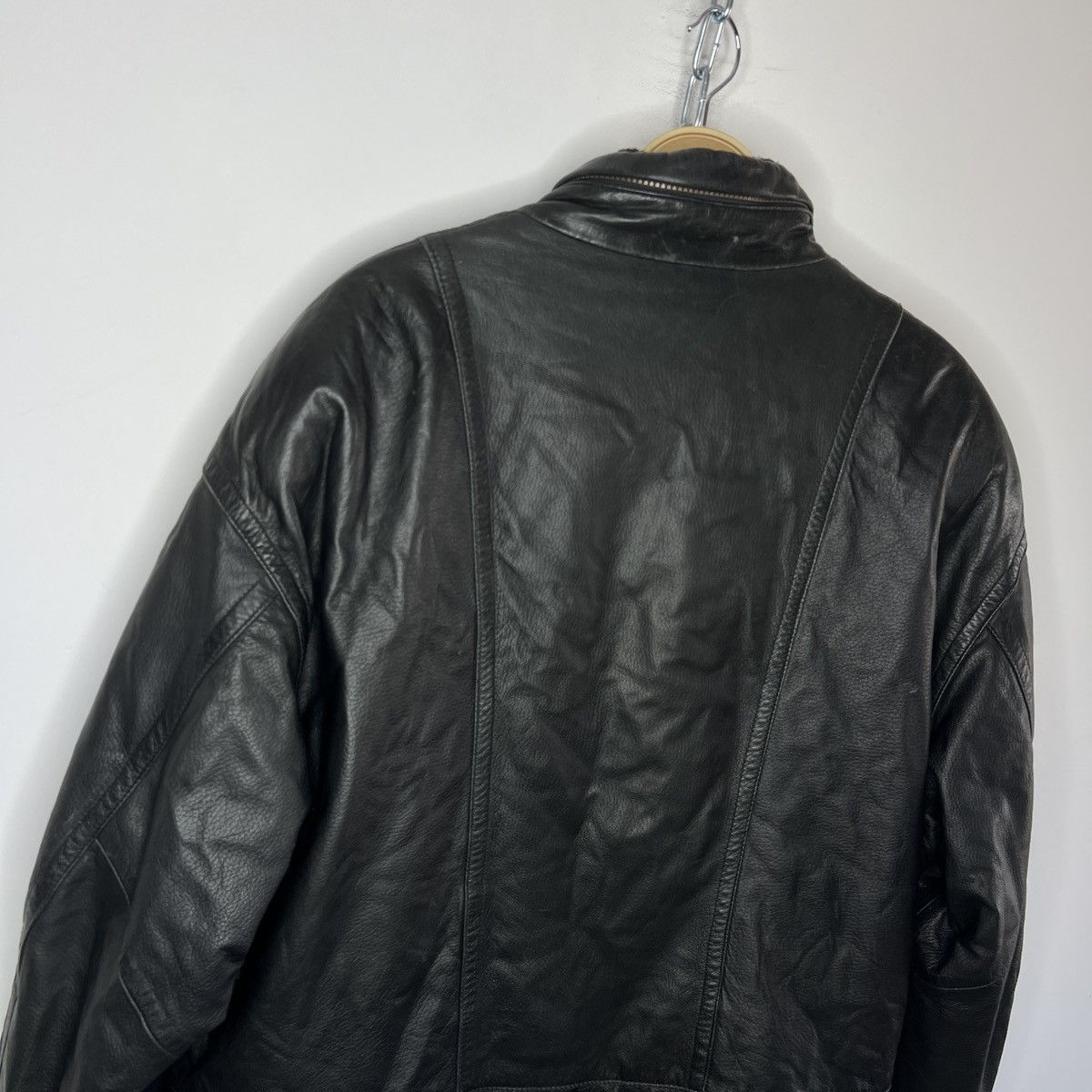 Burberry Burberrys Leather Jacket Coat Black Classic Nova Check Size US XL / EU 56 / 4 - 11 Thumbnail