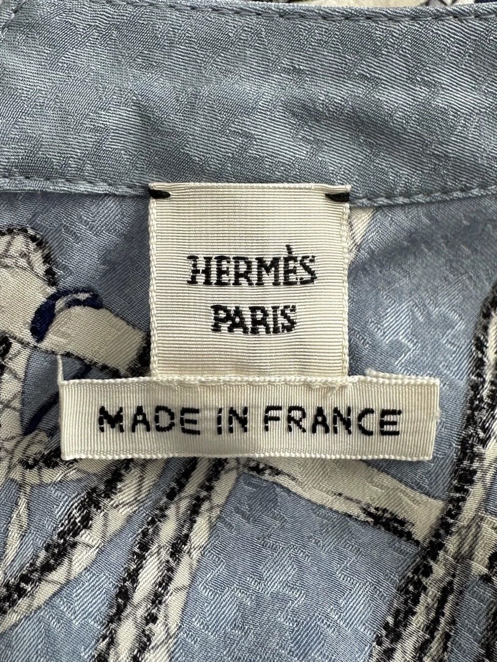 Hermes HERMES Womens Sleeveless Blue/White Silk Top Size S / US 4 / IT 40 - 7 Thumbnail