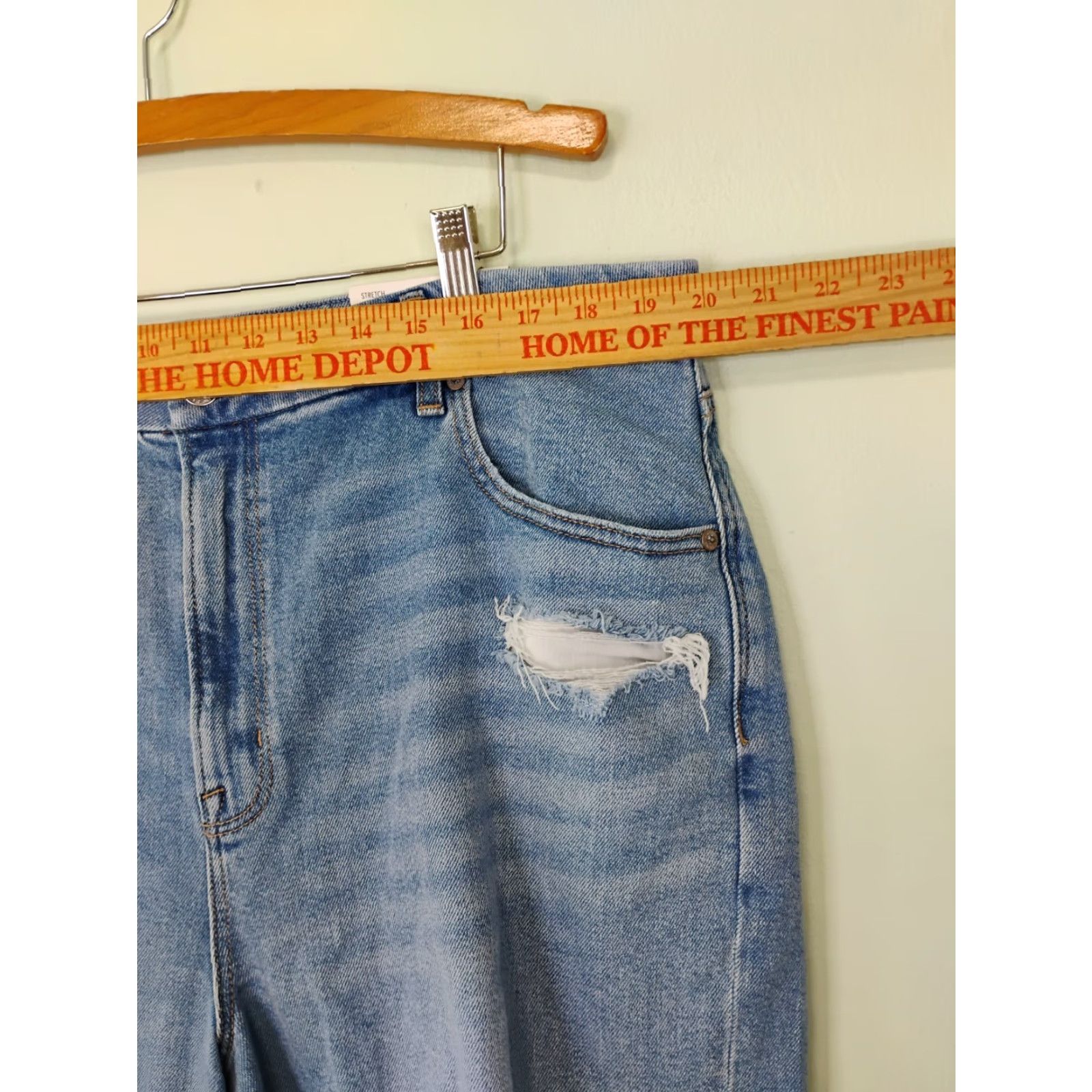 American Eagle Outfitters American Eagle Outfitters Jeans Distressed Stretch Mom 20 Long 40x31 Blue Womens Plus Size 42" / US 20 - 6 Thumbnail