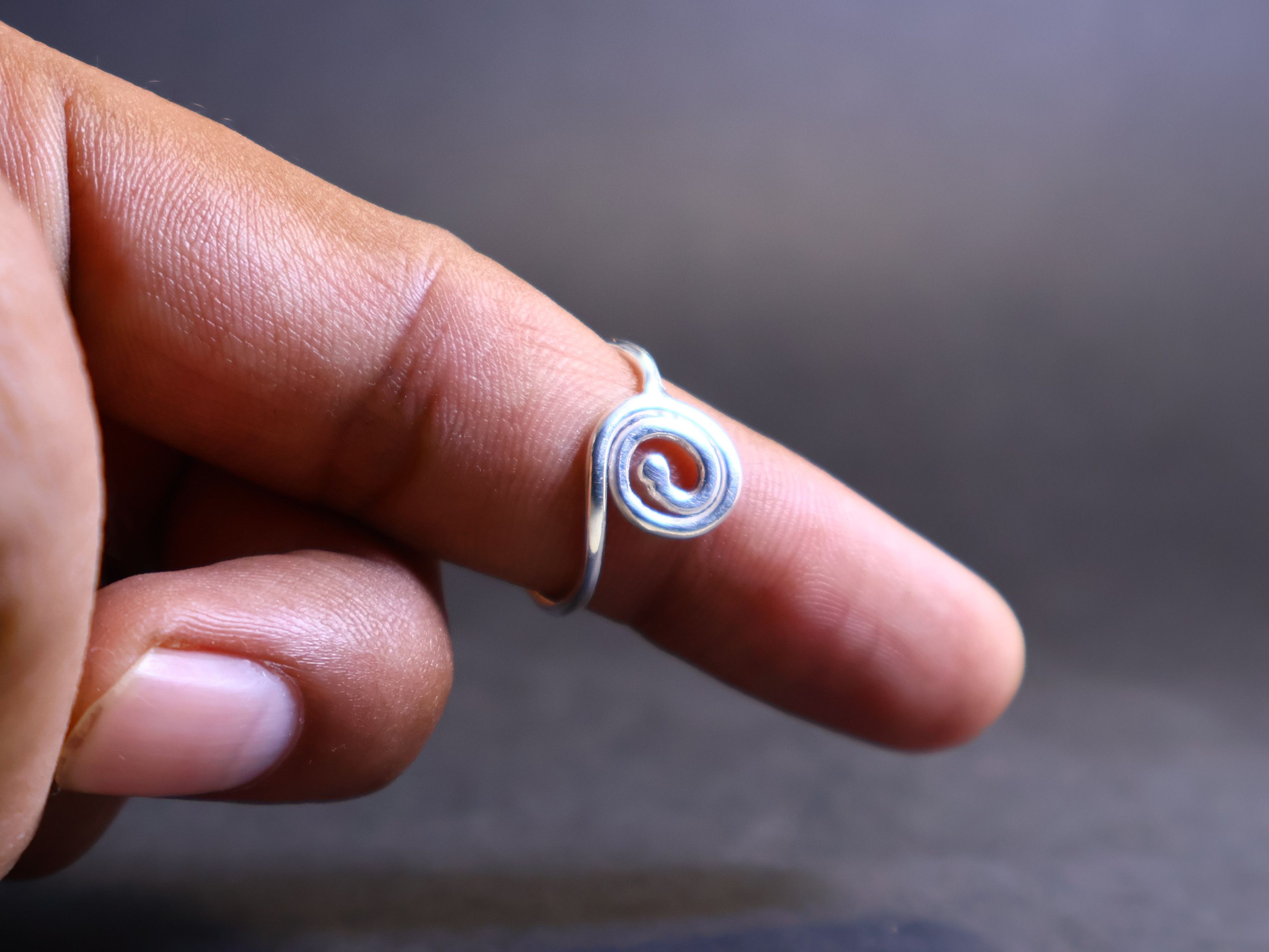 Handmade Spiral Ring, 925 Sterling Silver Ring, Handmade Swirl Ring, Size ONE SIZE - 9 Thumbnail