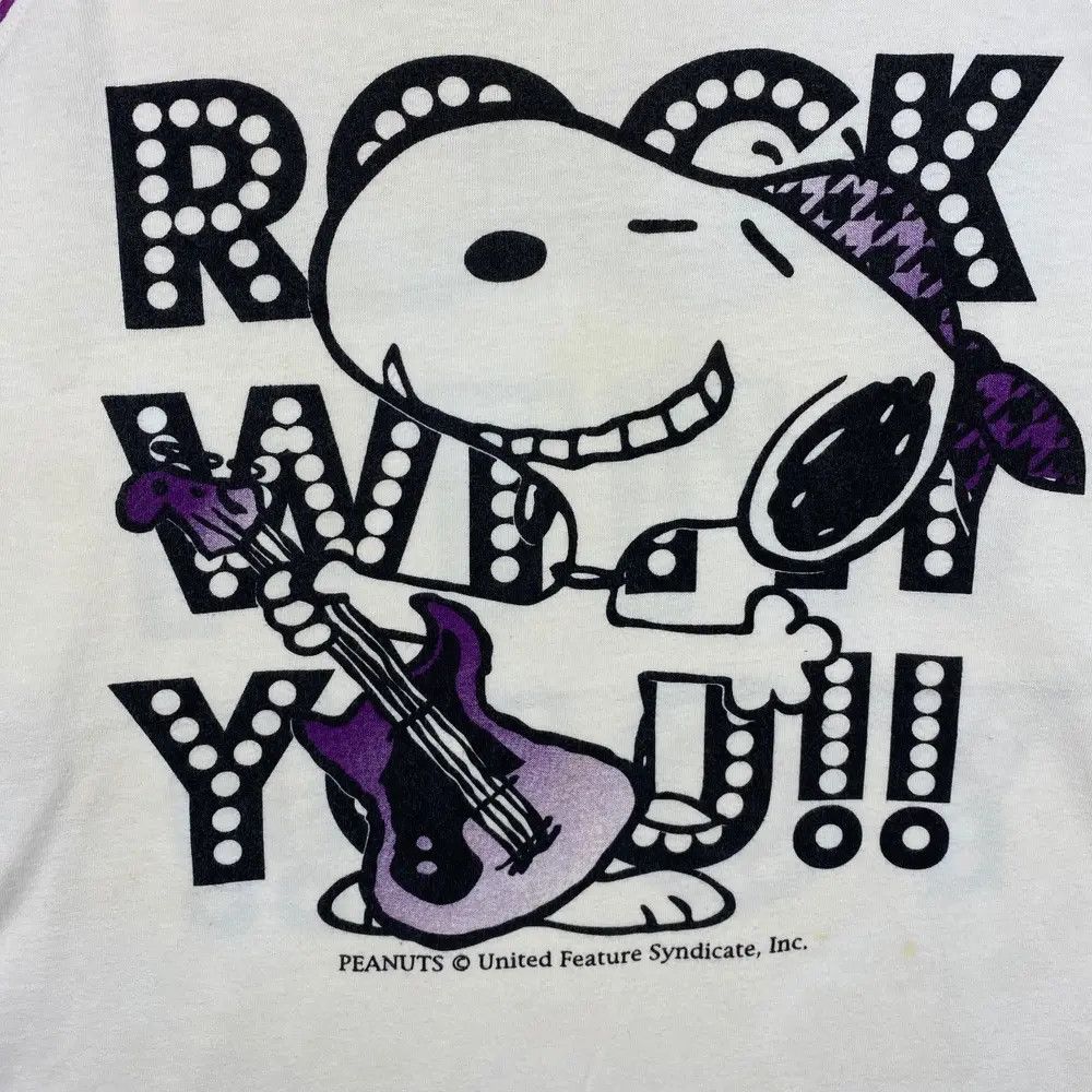 Peanuts PEANUTS Rock With You! Cartoon Long Sleeve Tee Shirt Large Size US L / EU 52-54 / 3 - 2 Thumbnail