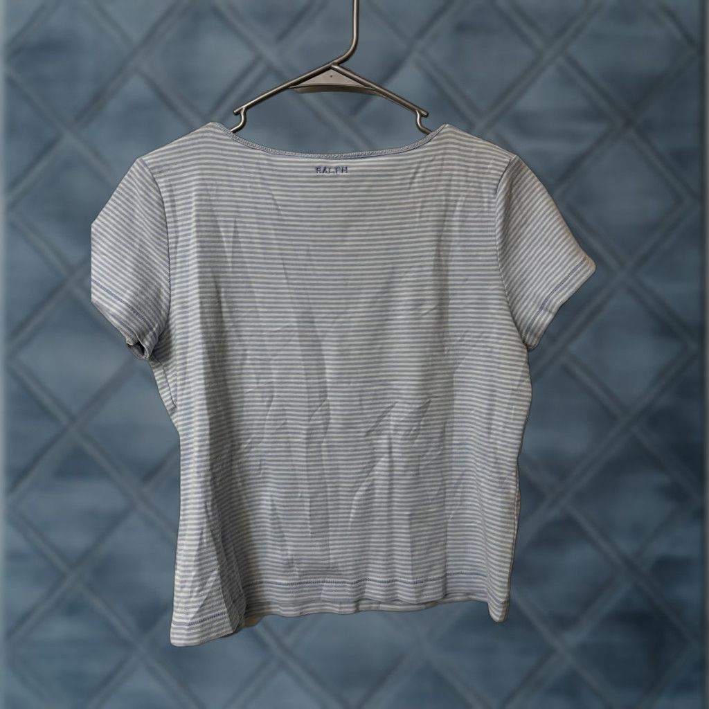 Polo Ralph Lauren Polo Ralph Lauren Womens T-Shirt Striped Crew Neck Embroidered Logo Blue White L Cotton Jersey Short Sleeve Vintage: No (omit? vintage no) Size L / US 10 / IT 46 - 1 Thumbnail