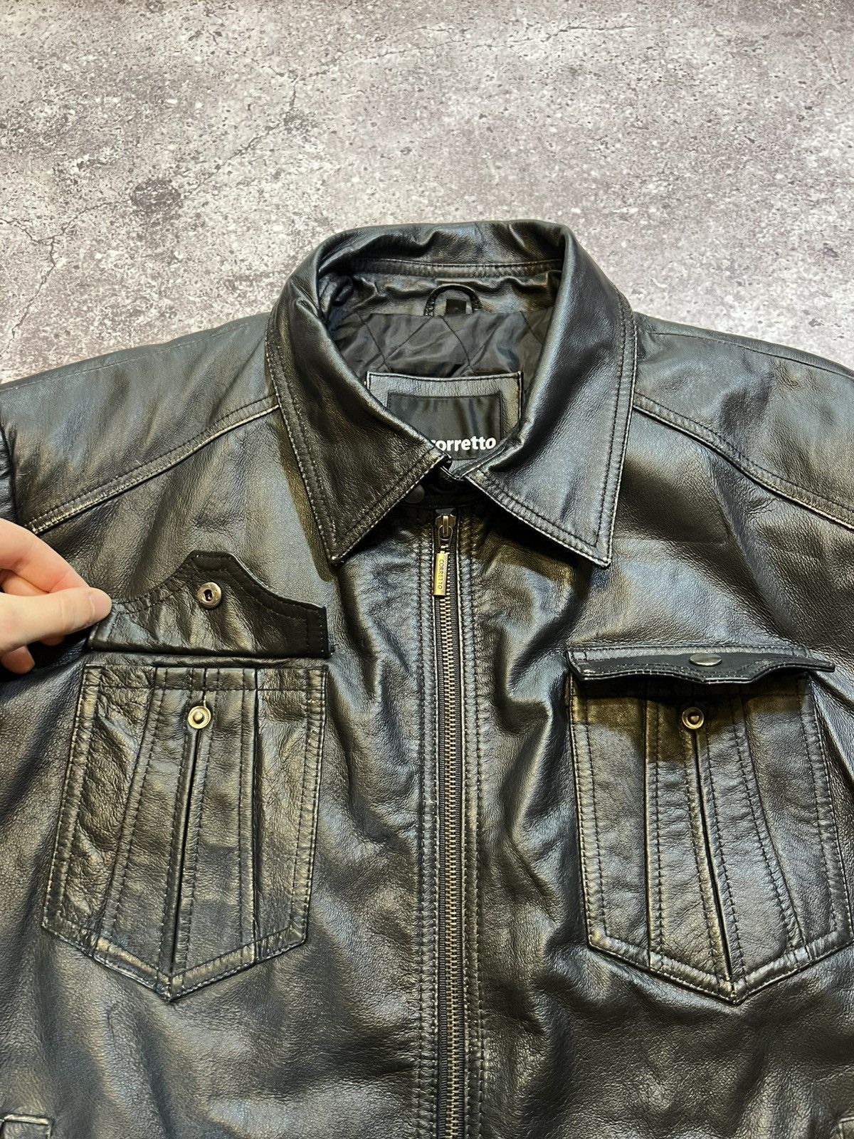 Genuine Leather VTG Rare Army Air Force Military Pilot Leather Jacket Size US XL / EU 56 / 4 - 7 Thumbnail