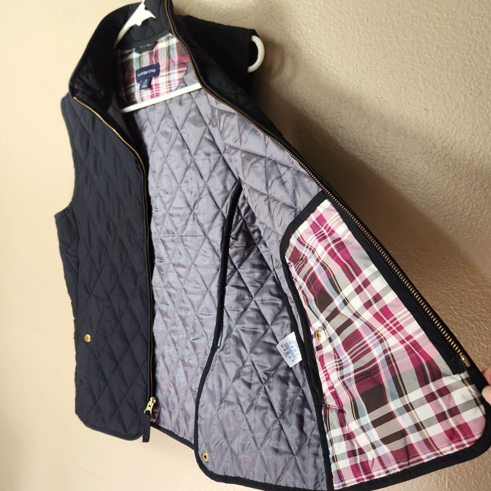 Lands' End Lands' End Womens Black Diamond Quilted Zip Up Vest S Regular Size S / US 4 / IT 40 - 5 Thumbnail