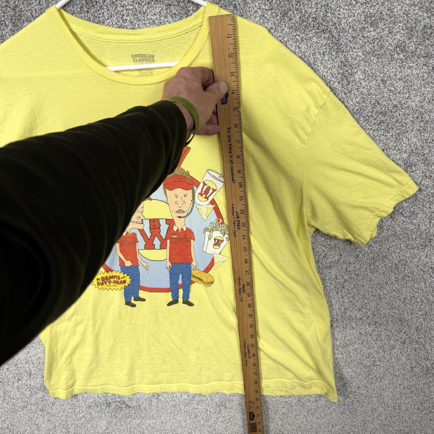 Vintage Beavis and Butt-Head Shirt Mens 2XL Yellow Burger World Graphic Grunge Kidcore Size US XXL / EU 58 / 5 - 2 Thumbnail