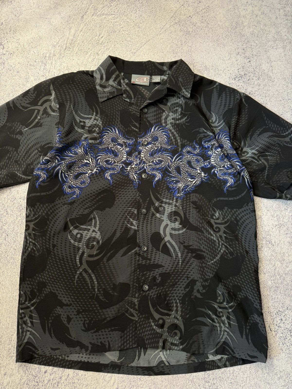Japanese Brand Vintage Y2k Dragon Shirt Balenciaga Look Alike Size US L / EU 52-54 / 3 - 9 Thumbnail