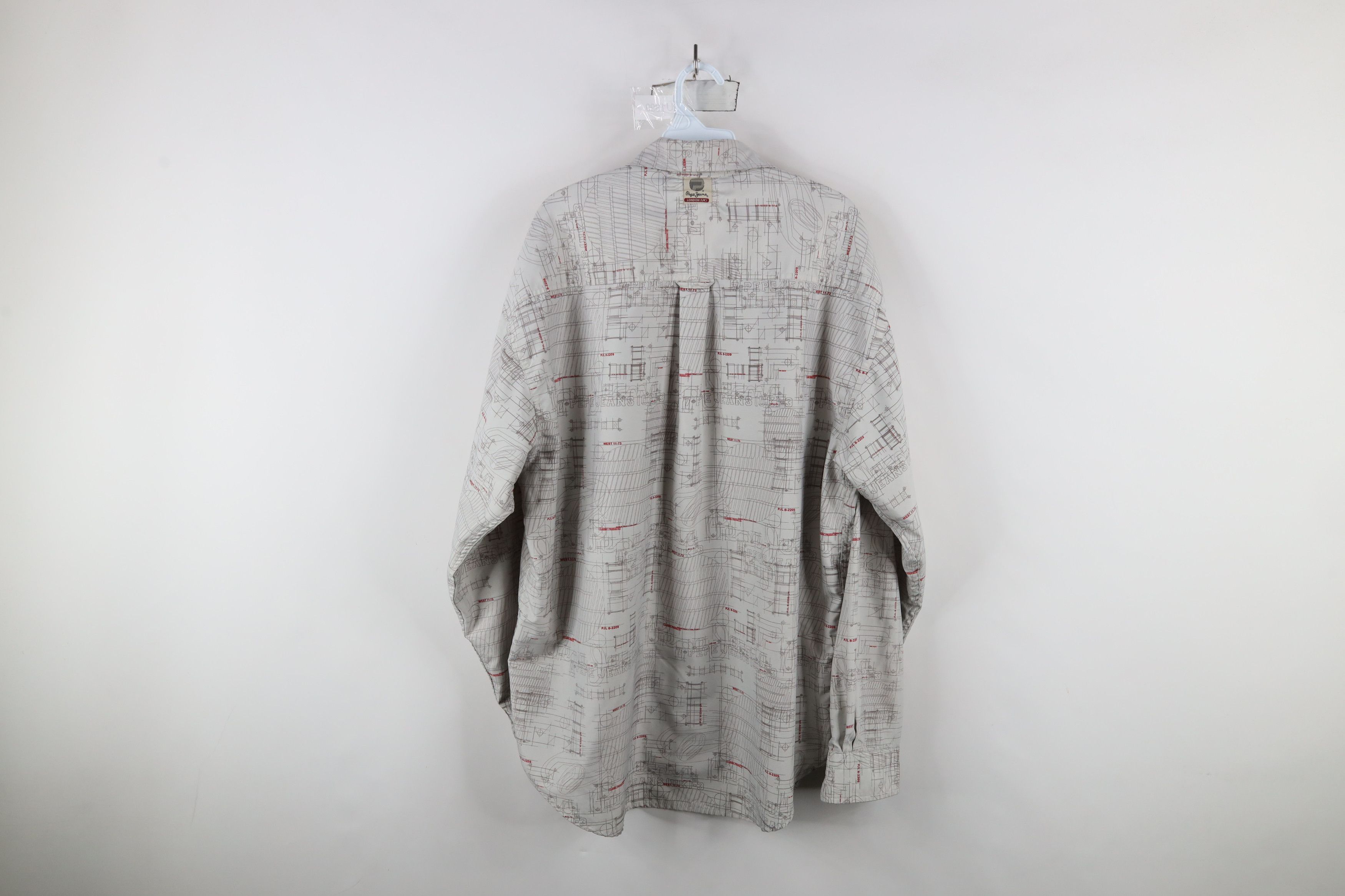Vintage Vintage 90s Y2K Pepe Jeans Over Print Collared Button Shirt Size US XL / EU 56 / 4 - 12 Thumbnail