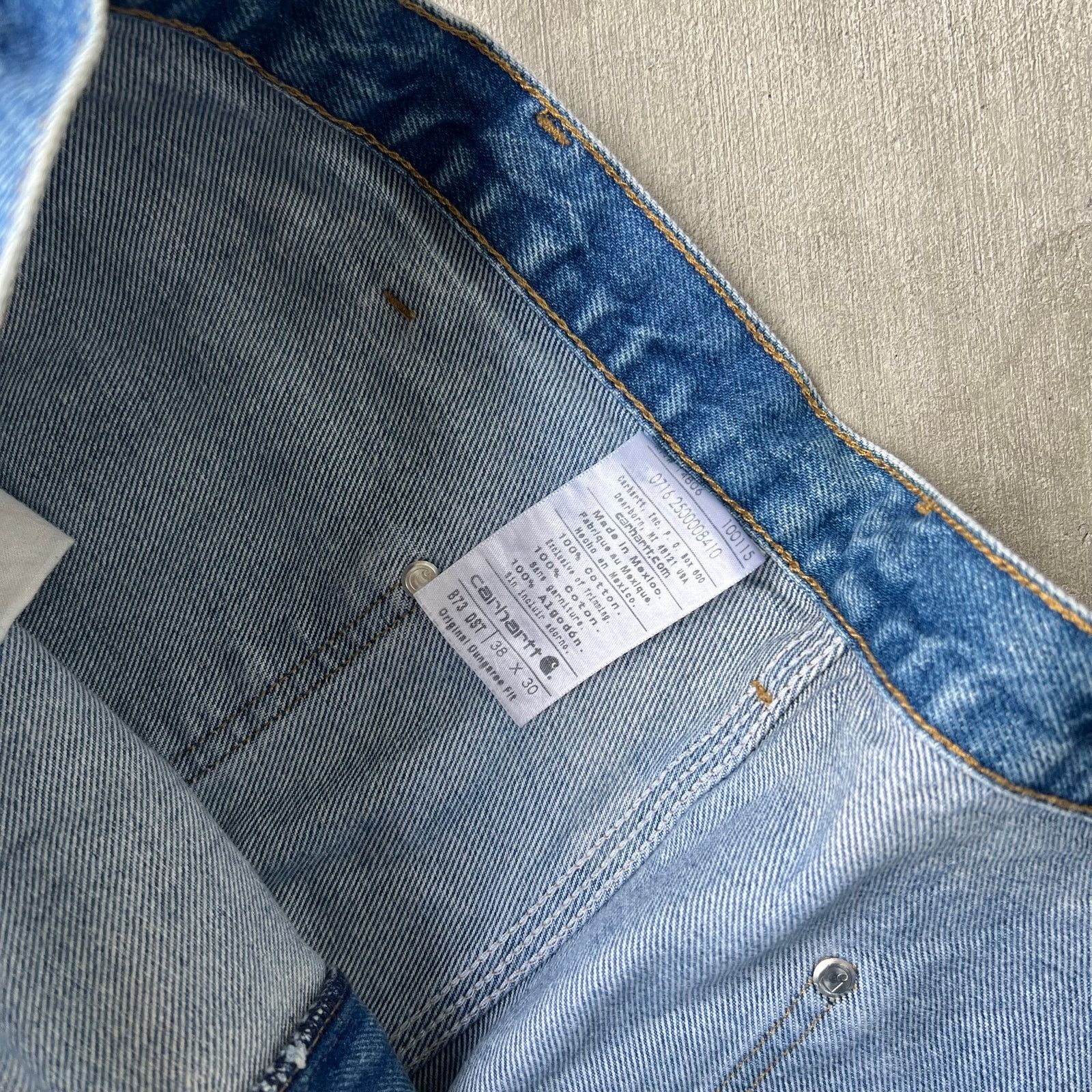 Carhartt × Vintage Carhartt blue denim jeans double knee work carpenter pants Size US 36 / EU 52 - 7 Thumbnail
