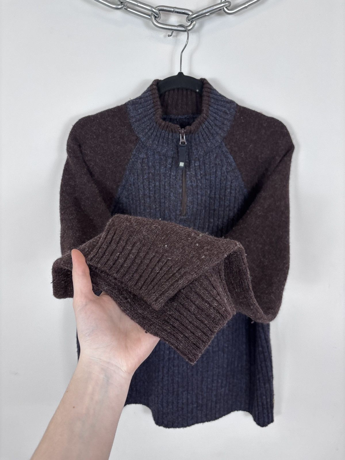 Armani Vintage Armani Jeans Men’s 1/4 Zip Wool Knit Sweater Size US XL / EU 56 / 4 - 8 Thumbnail