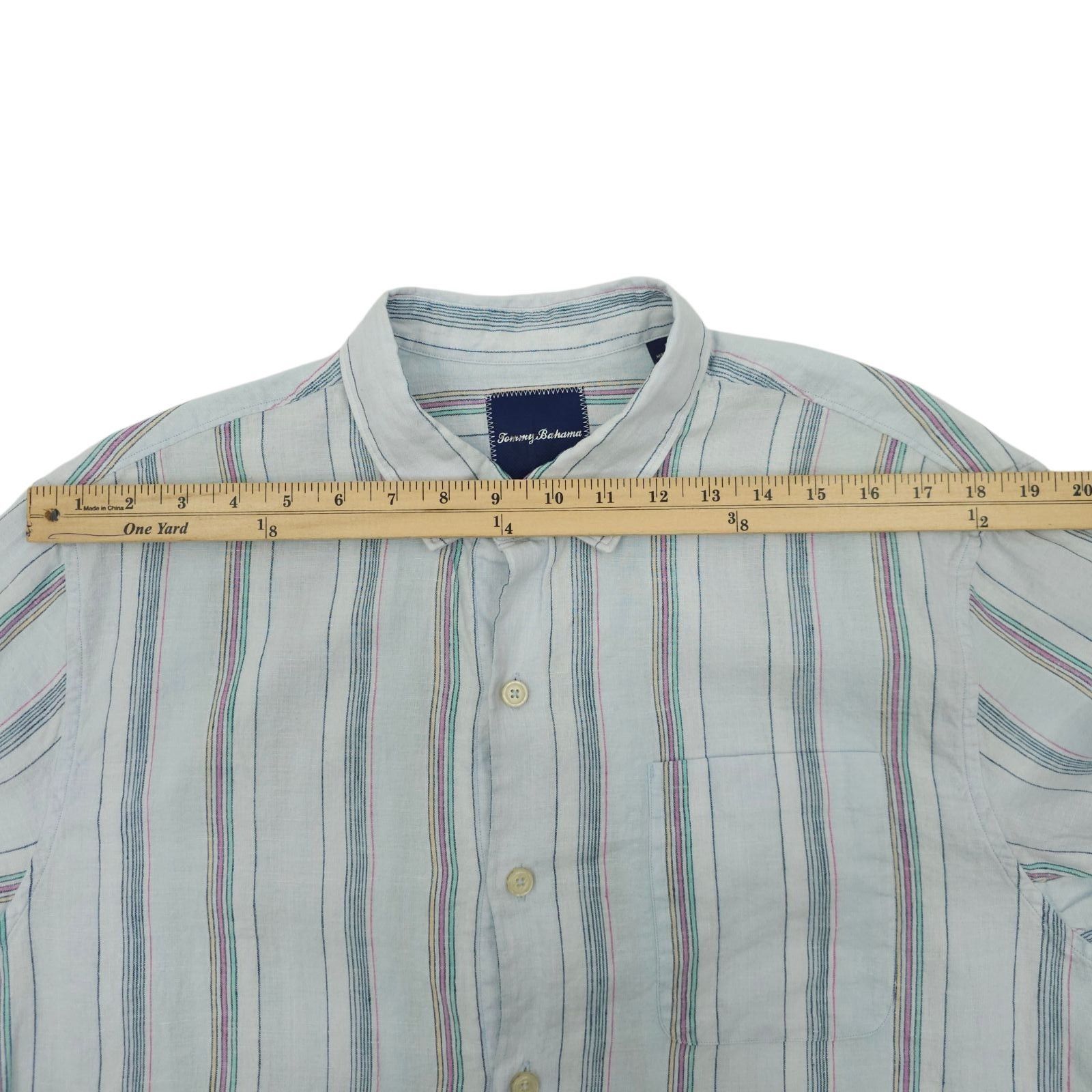 Tommy Bahama Tommy Bahama Shirt Mens L Blue Striped Linen Blend Long Slve Size US L / EU 52-54 / 3 - 4 Thumbnail