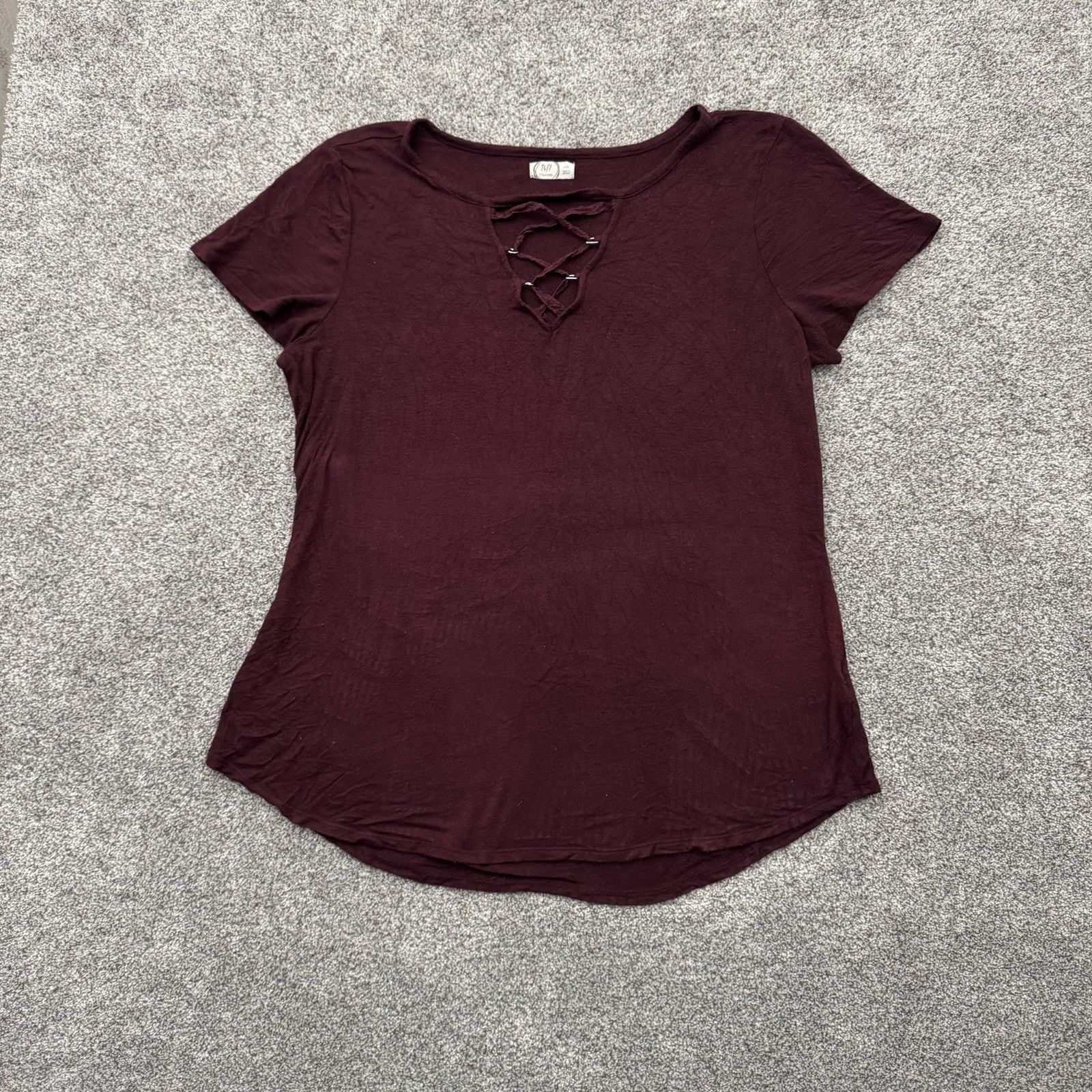 Other Lace Up Top Womens XXL Grunge Edgy Streetwear Soft Flowy Size XXL / US 16-18 / IT 52-54 - 1 Thumbnail