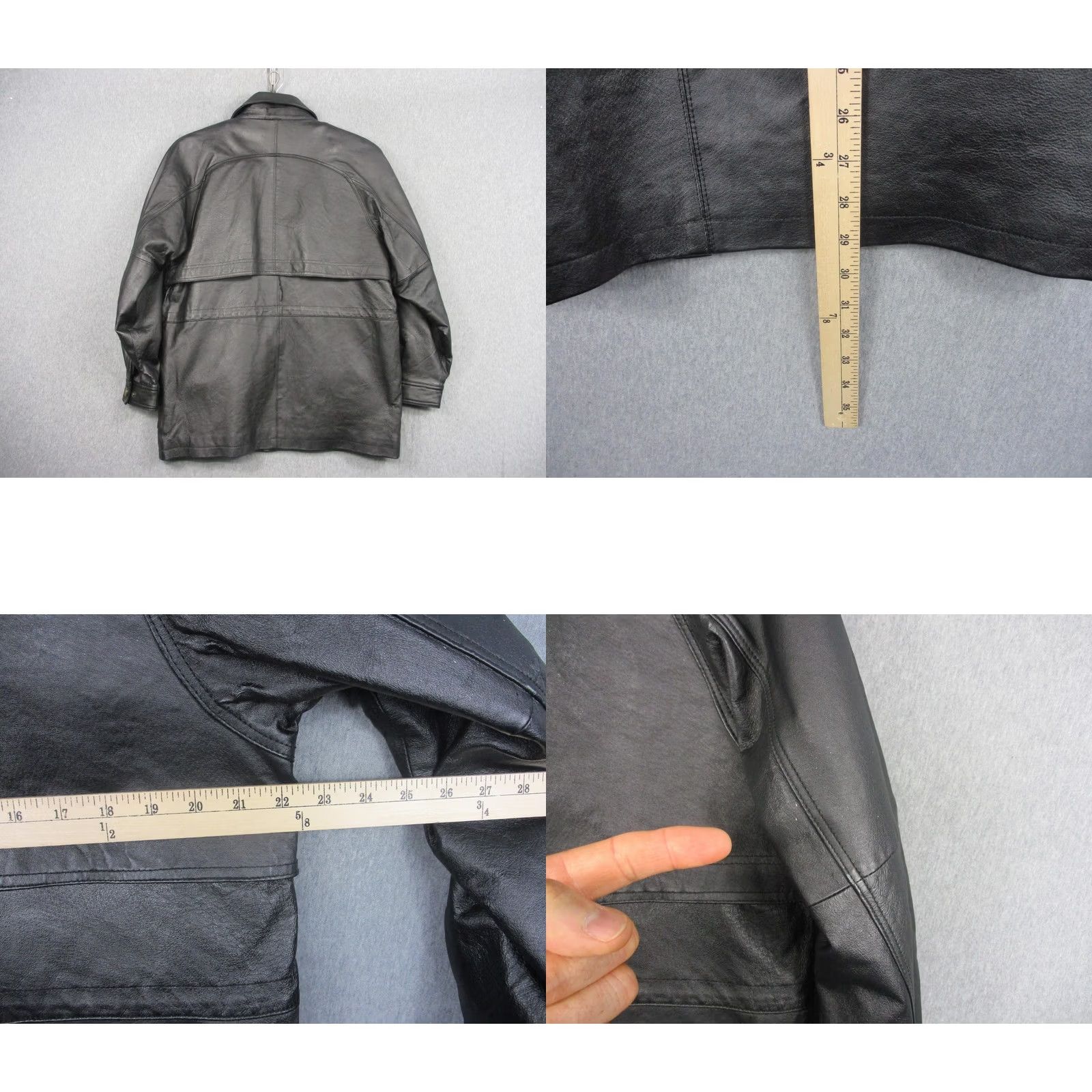 Vintage Lion Force Leather Overcoat Mens XL Black Full Zip Pockets Lined Warm Winter Size US XL / EU 56 / 4 - 9 Thumbnail
