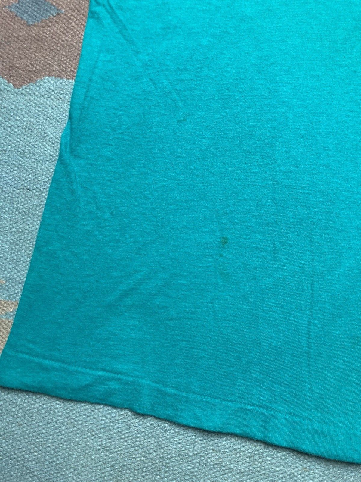 Vintage 80s pocket t shirt blank teal turquoise aqua soft cotton M Size US M / EU 48-50 / 2 - 2 Thumbnail