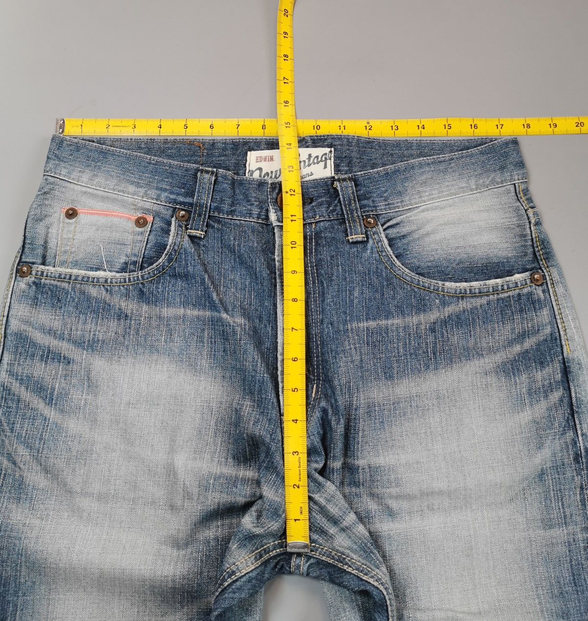 Edwin × Salvage × Vintage Edwin New Vintage Orange Selvedge Jeans (LG31) Size US 35 - 12 Thumbnail