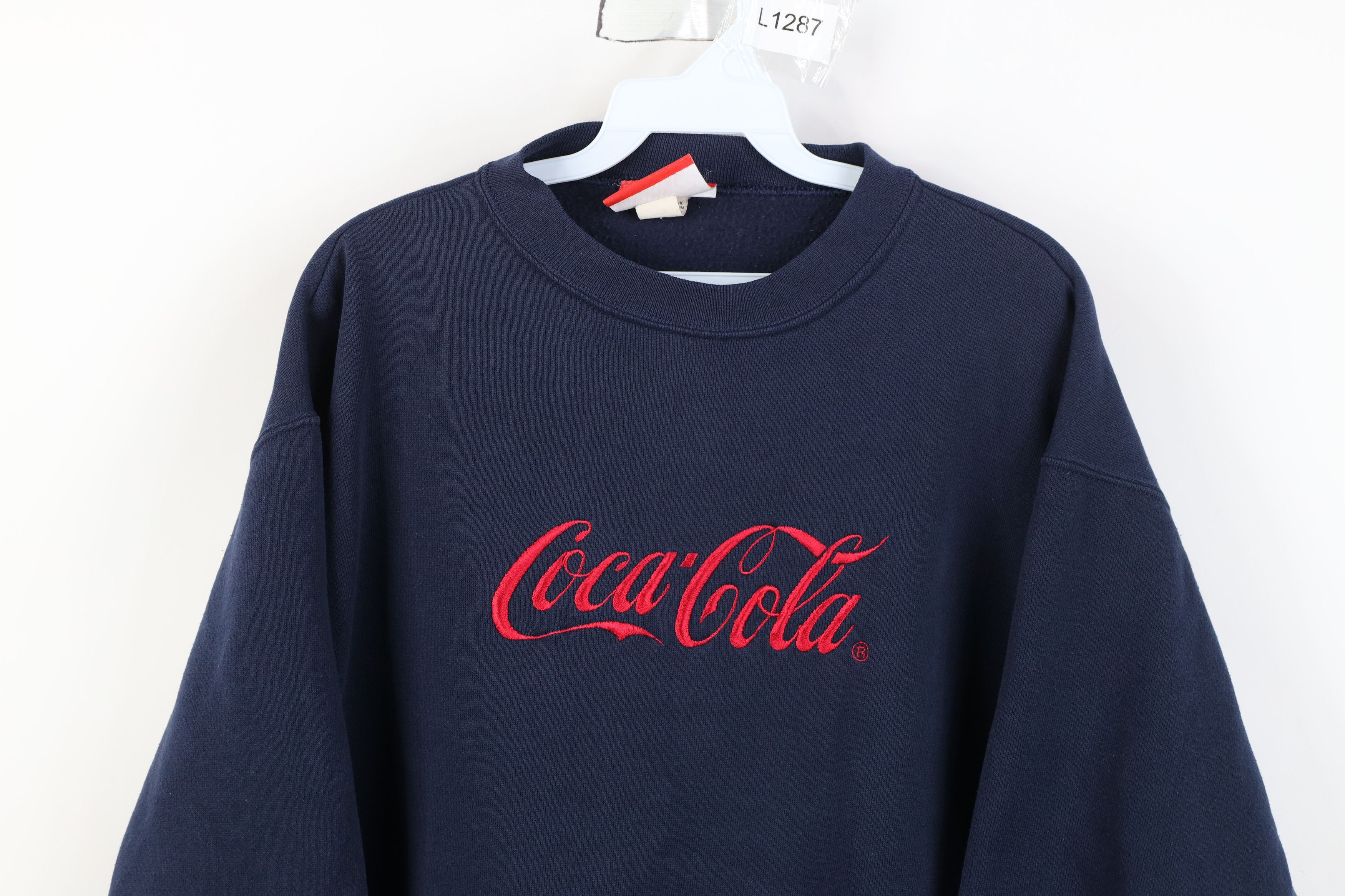Coca Cola Vintage 90s Coca Cola Spell Out Script Sweatshirt Blue USA Size M / US 6-8 / IT 42-44 - 2 Thumbnail