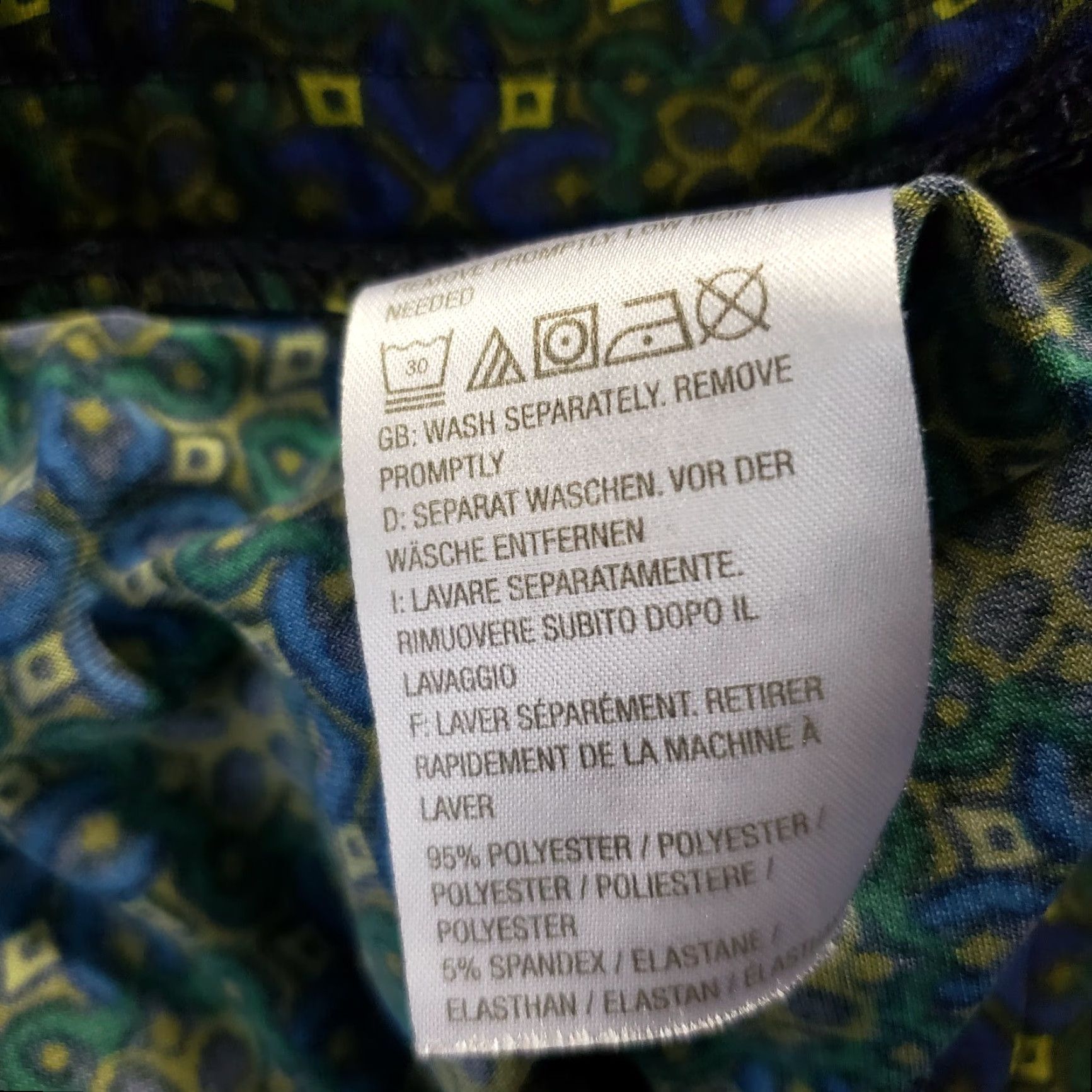 Vintage Susan Graver Womens Pull On Pants Large Green Blue High Rise Pants Women L Green Blue High Rise Size 36" / US 14 / IT 50 - 6 Thumbnail