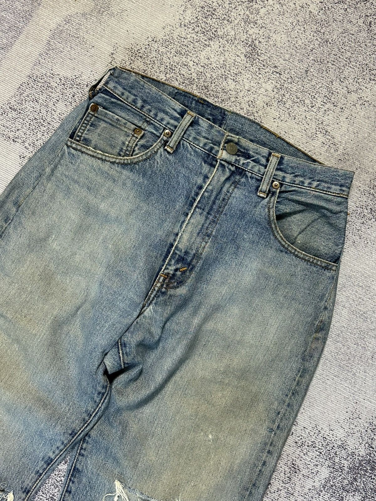 Kapital Vintage Levis 501 Button J22 Selvedge Distressed Denim Jeans Size US 27 - 4 Thumbnail