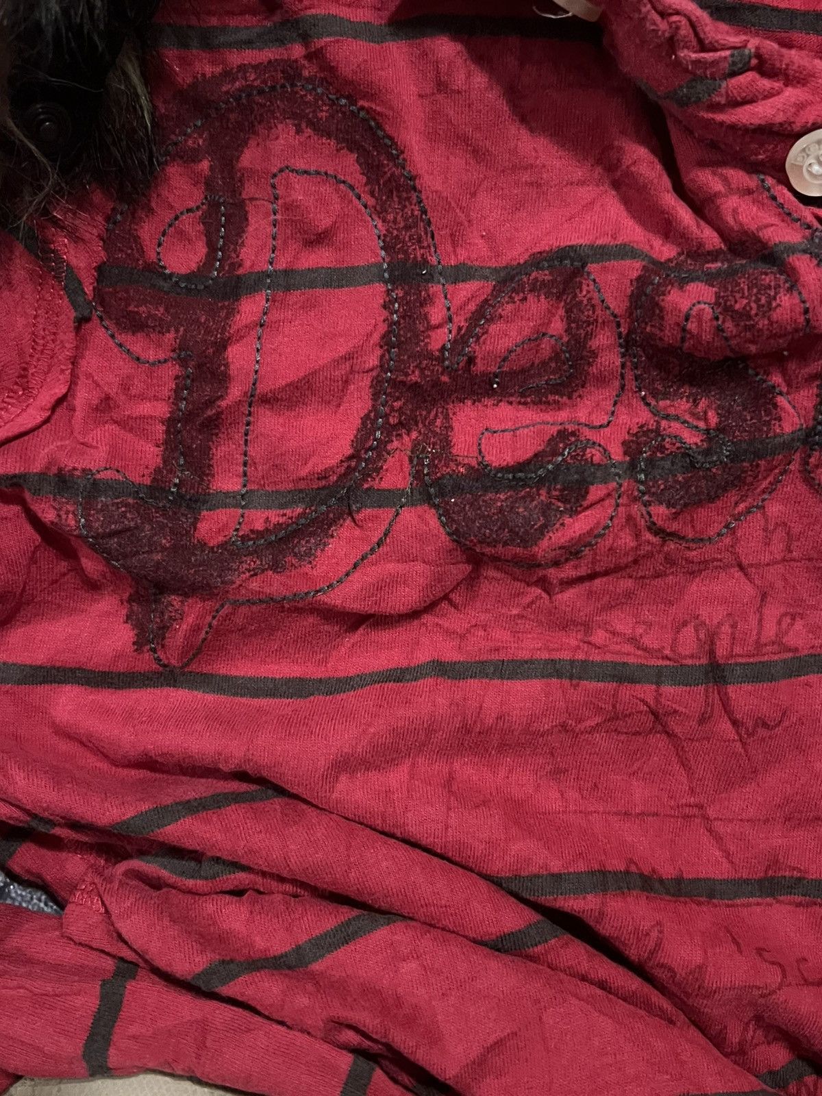 Vintage Archive Red Distressed Long Shirt / Vintage Japanese Vibe 90 Size US L / EU 52-54 / 3 - 5 Thumbnail