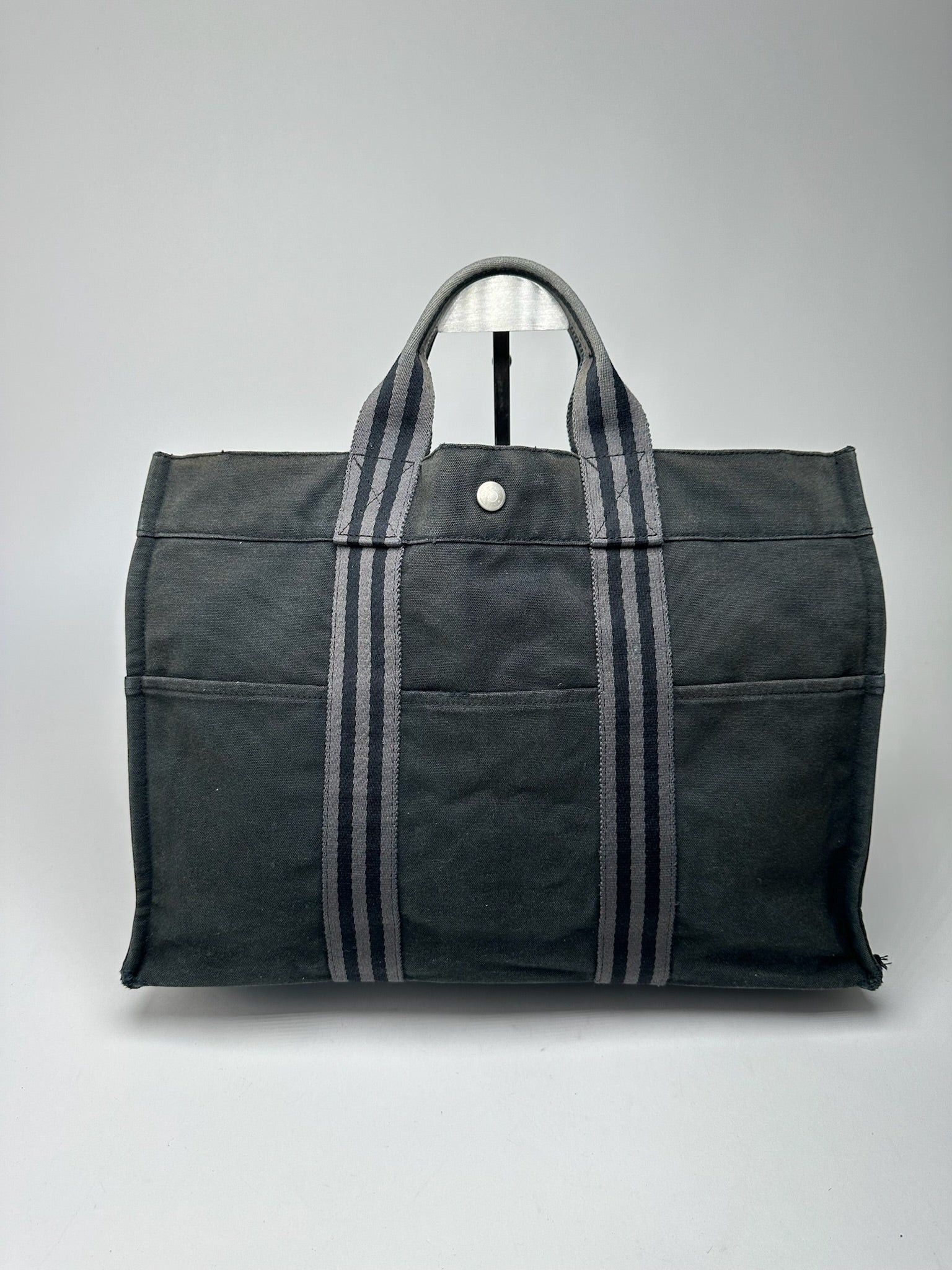 Other Vintage Hermes Canvas Shopper Bag black Size ONE SIZE - 1 Thumbnail