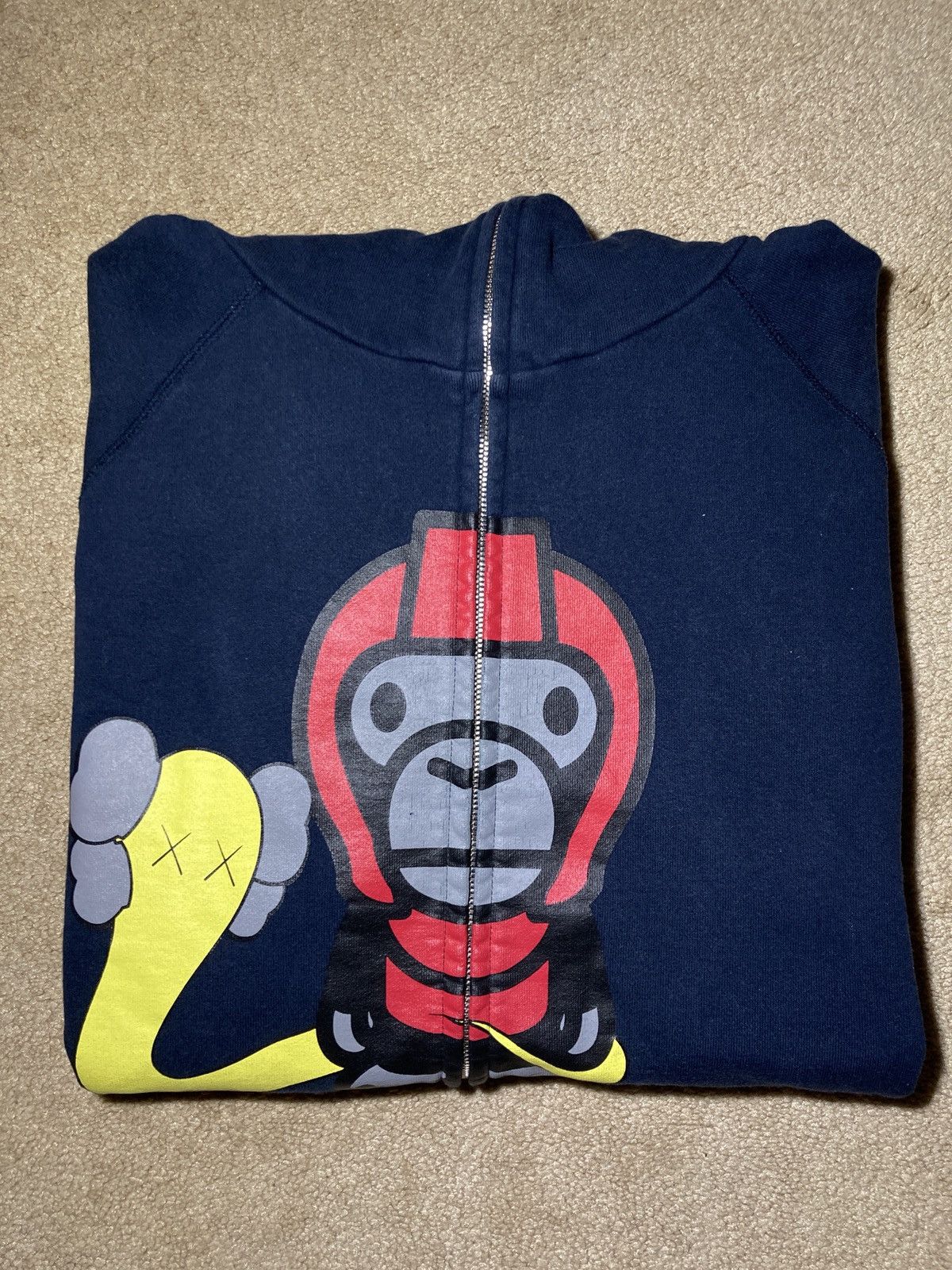 image of 2008 Bape Kaws Baby Milo Bendy Soldier Large Gray Art Camo in Navy, Men's