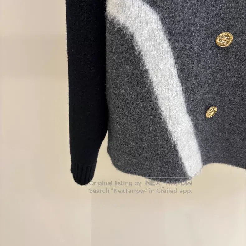 Louis Vuitton Louis Vuitton Black and Grey Patchwork Gold Button Logo Wo Size M / US 6-8 / IT 42-44 - 5 Thumbnail