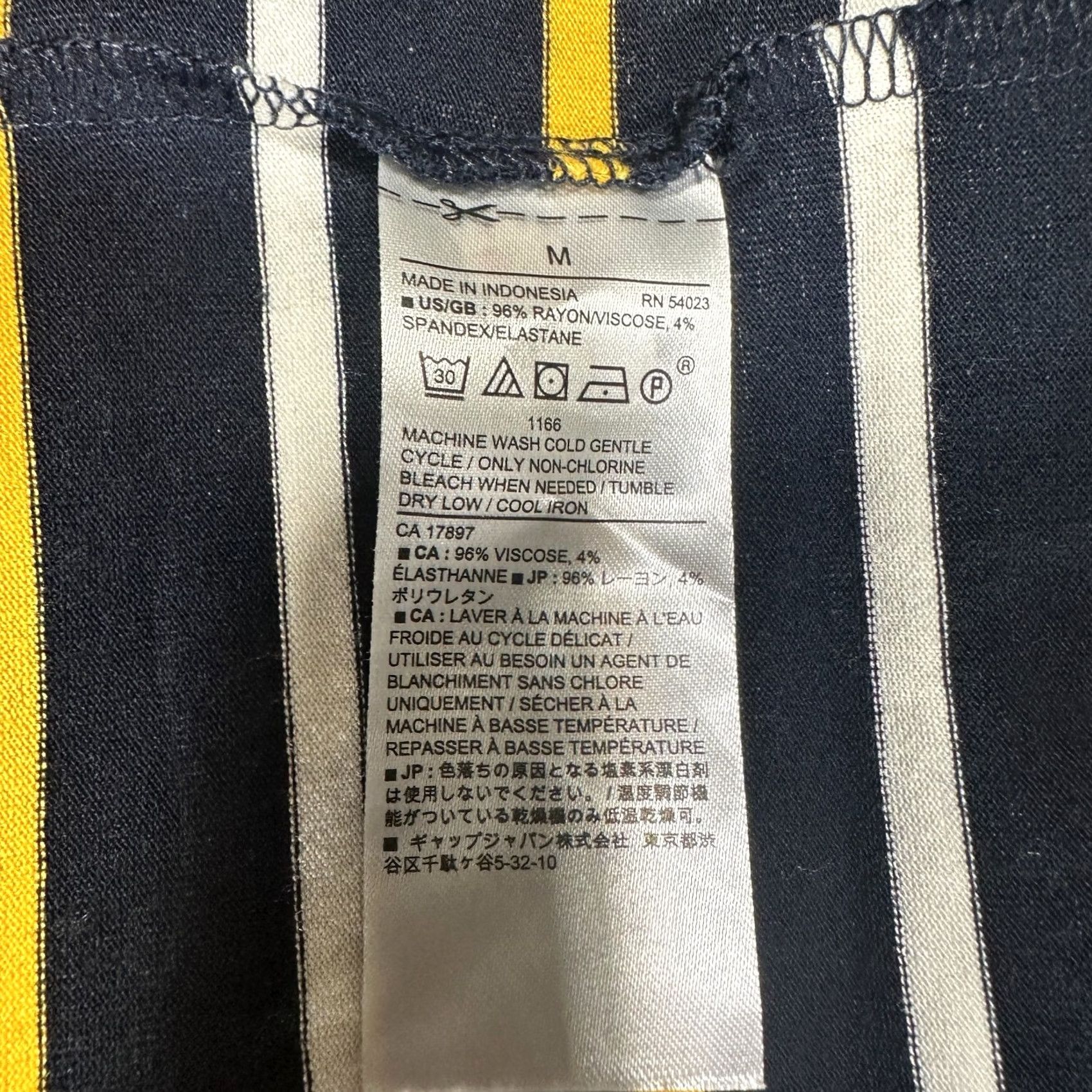 Banana Republic Banana Republic Womens Medium Blue Yellow Stripe T Shirt Dress Stretch Tie Belt Size M / US 6-8 / IT 42-44 - 5 Thumbnail