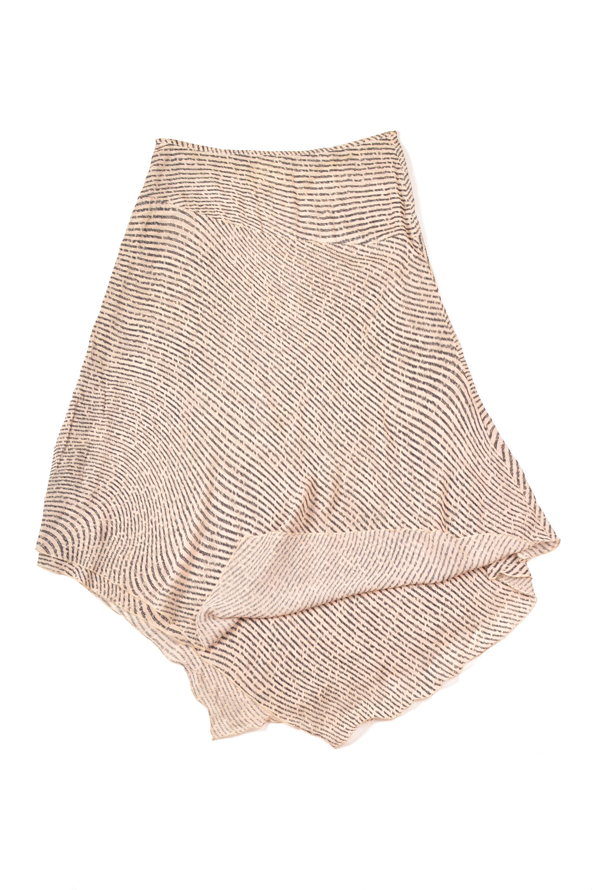 Designer × Vintage J's Exte Blurry Print Vintage Asymmetrical Viscose Skirt Size 32" / US 10 / IT 46 - 8 Thumbnail