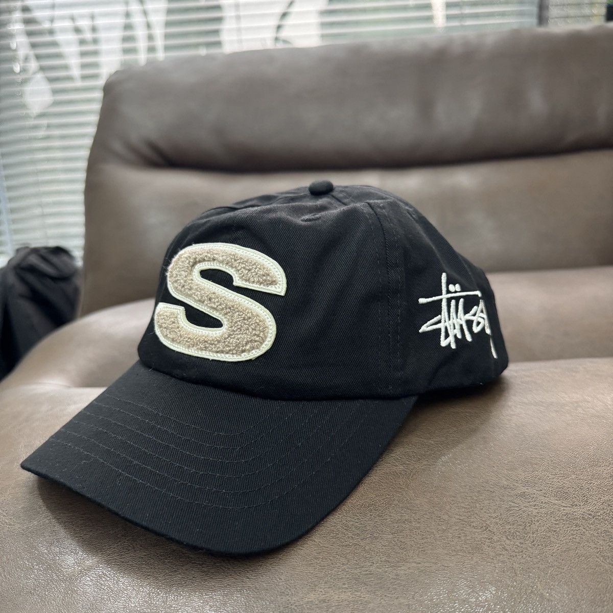 Stussy STUSSY S CHENILLE LOW PRO CAP - BLACK Size ONE SIZE - 2 Thumbnail