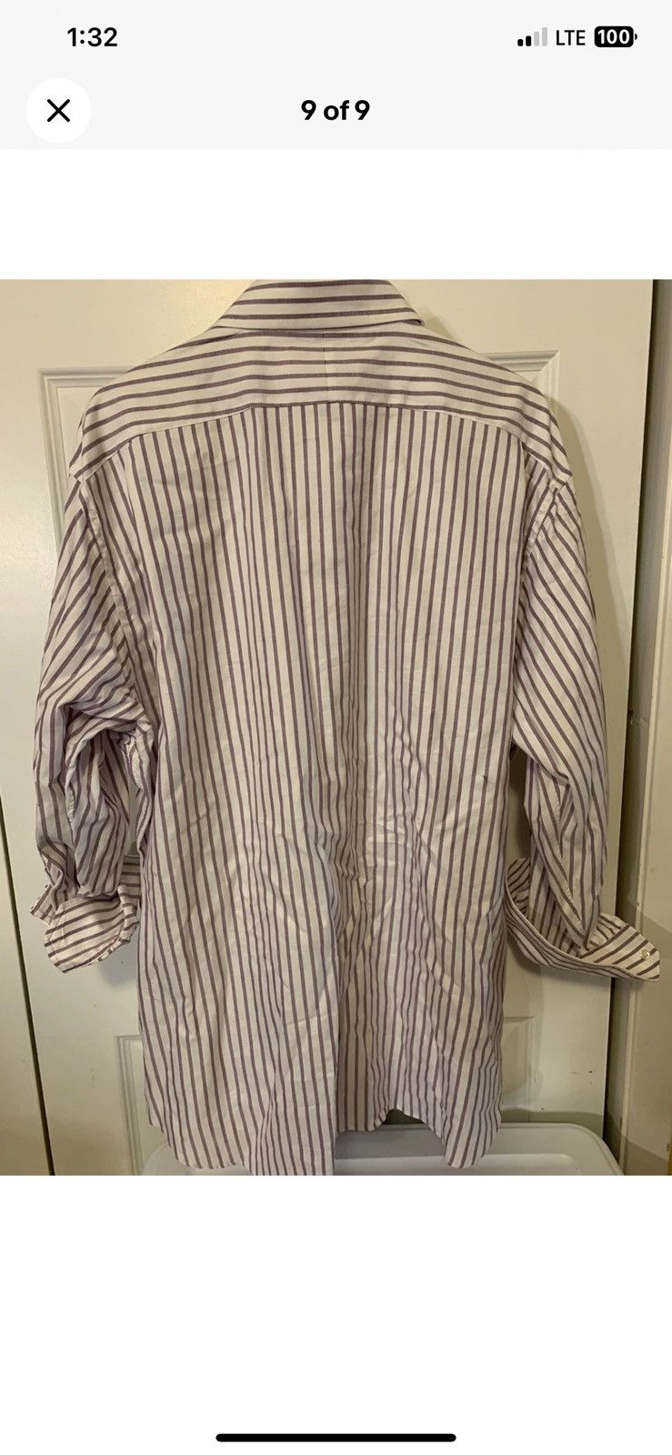 Daniel Cremieux Daniel Cremieux mens sz 17.5 XL button shirt purple striped Size US XL / EU 56 / 4 - 8 Thumbnail