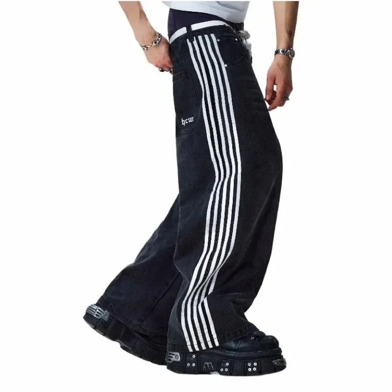 Casual Baggy Stripes New Embroidered Pants