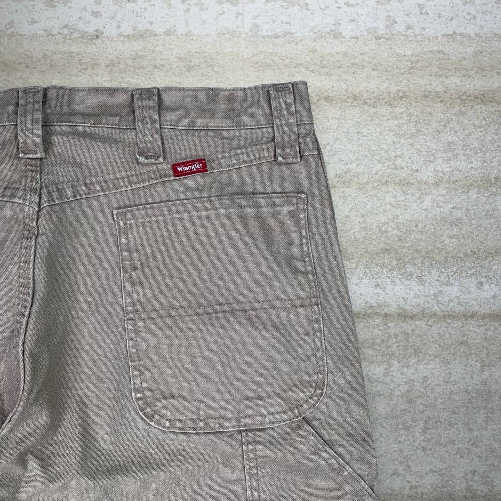 Wrangler Vintage 90s Wrangler Carpenter Pants 34x30 Baggy Tan Canvas Size US 34 / EU 50 - 3 Thumbnail