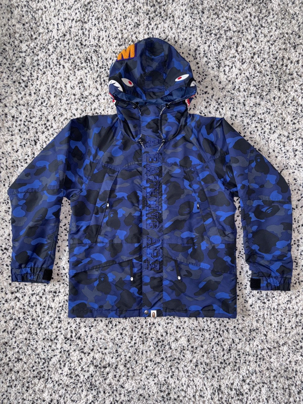 image of Bape Color Camo Shark Snowboard Jacket in Blue, Men's (Size XL)