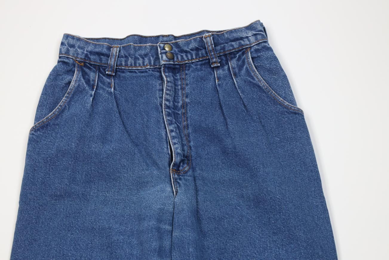 Vintage Vintage 80s 90s Streetwear Relaxed Pleated Denim Jeans Blue Size 26" / US 2 / IT 38 - 2 Thumbnail