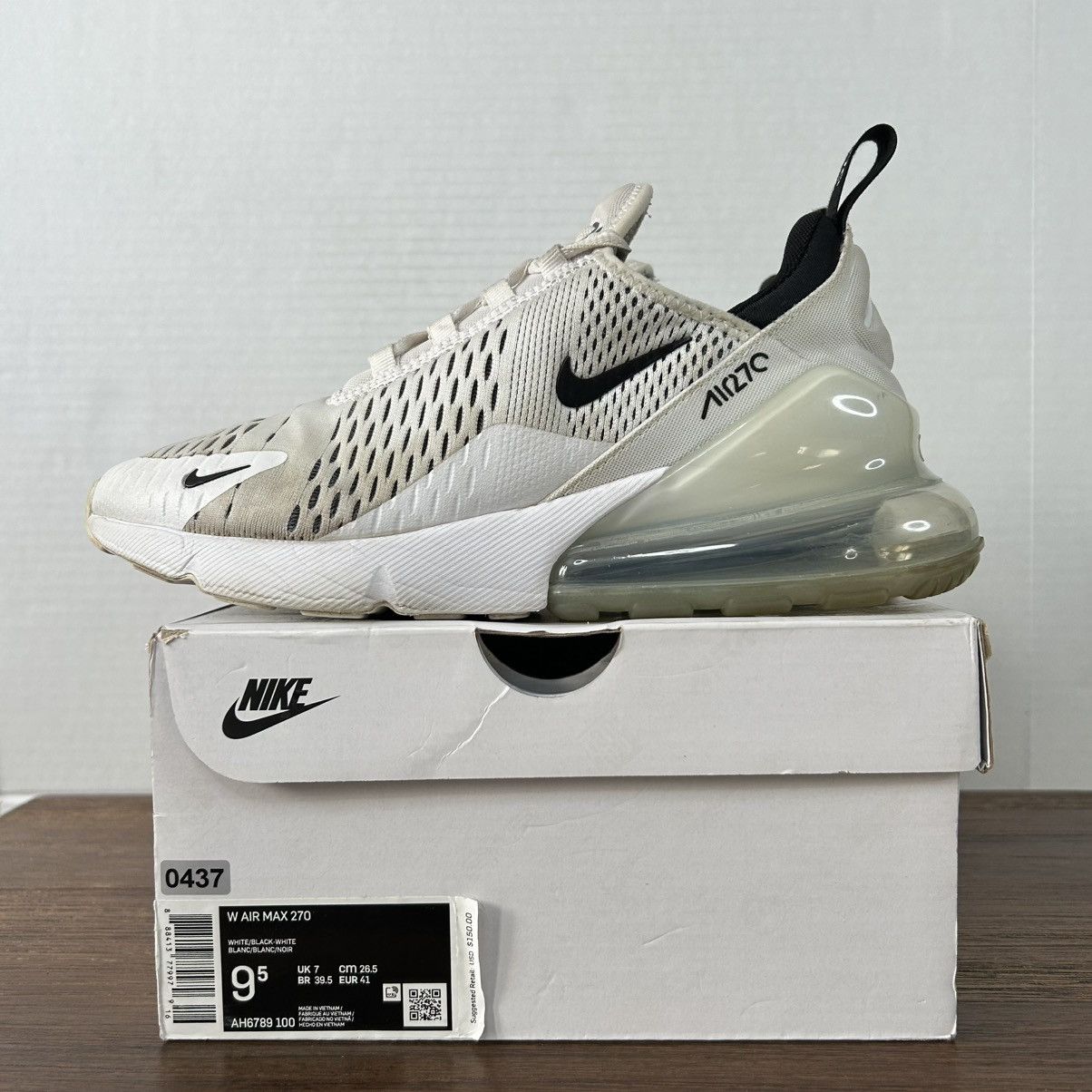 Nike Nike Air Max 270 White Black Sneakers Women’s 9.5 Size US 9.5 / IT 39.5 - 2 Thumbnail