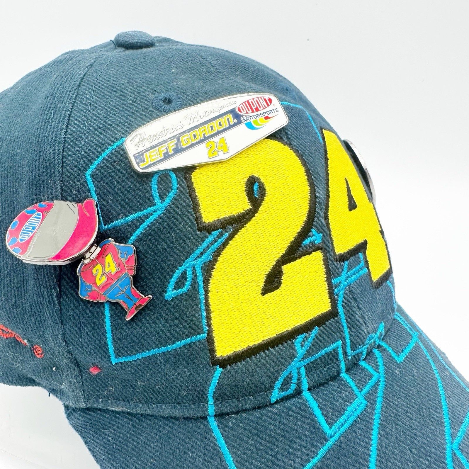 Winners Circle NASCAR Jeff Gordon Hat w/ Pins Adjustable Blue Embroidered Size ONE SIZE - 3 Thumbnail