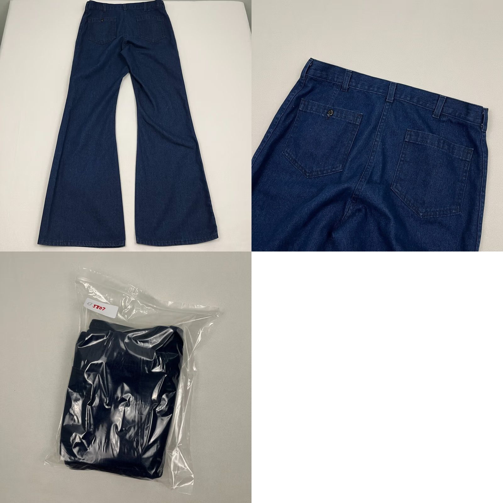 Bell VINTAGE Navdungarees Jeans Mens 32x34 Denim Utility Flared Bell 80s Navy Blue Size US 32 / EU 48 - 8 Thumbnail